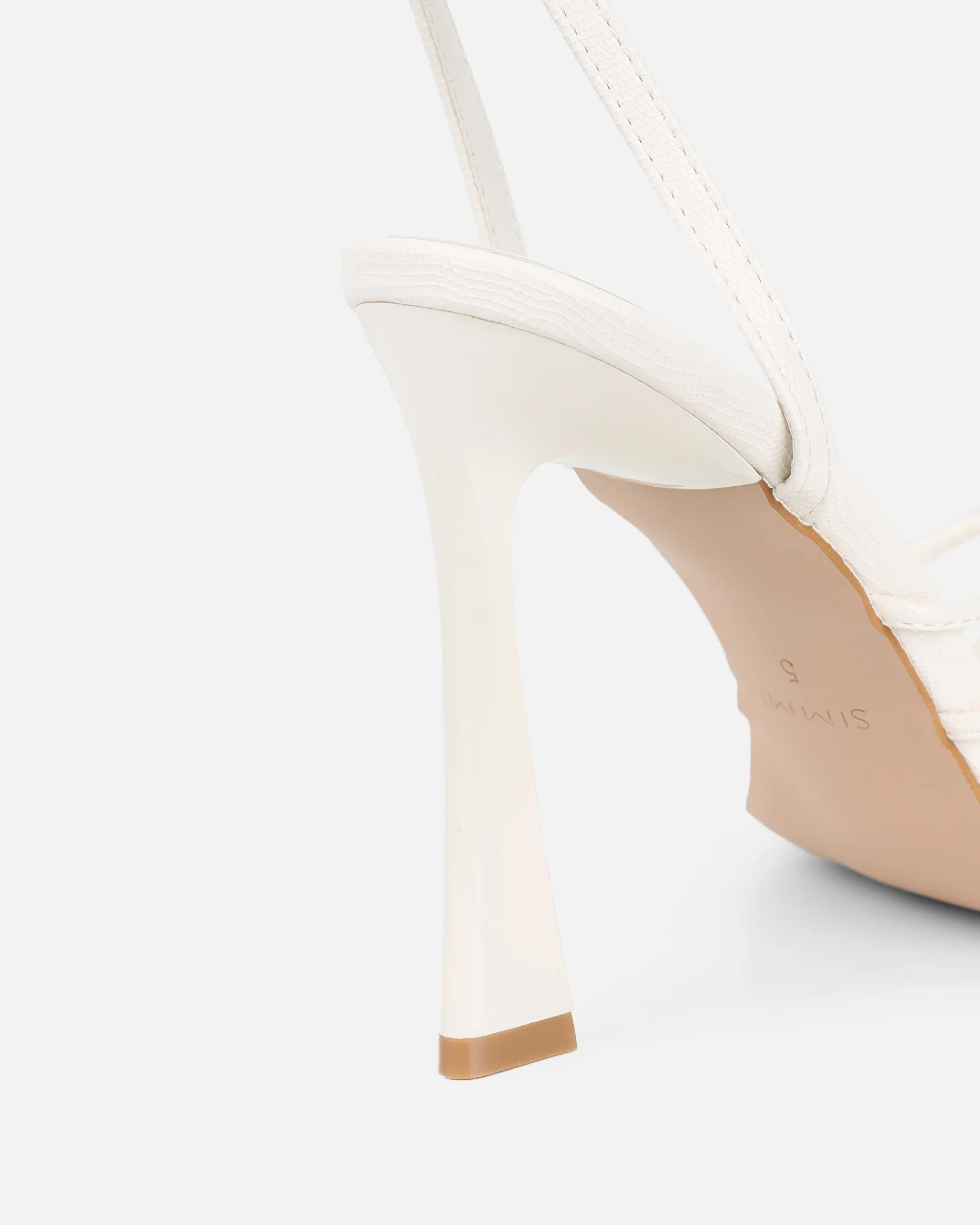 Riarra White Lizard Strappy Heeled Sandals - Image 3