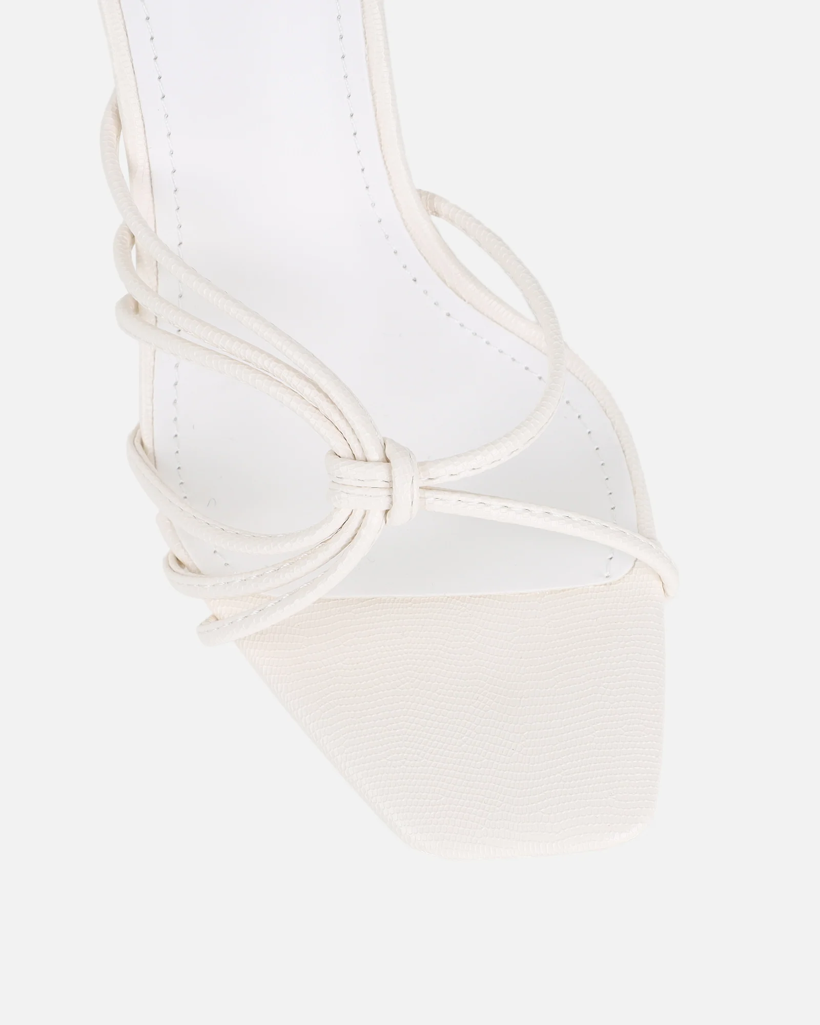 Riarra White Lizard Strappy Heeled Sandals - Image 4