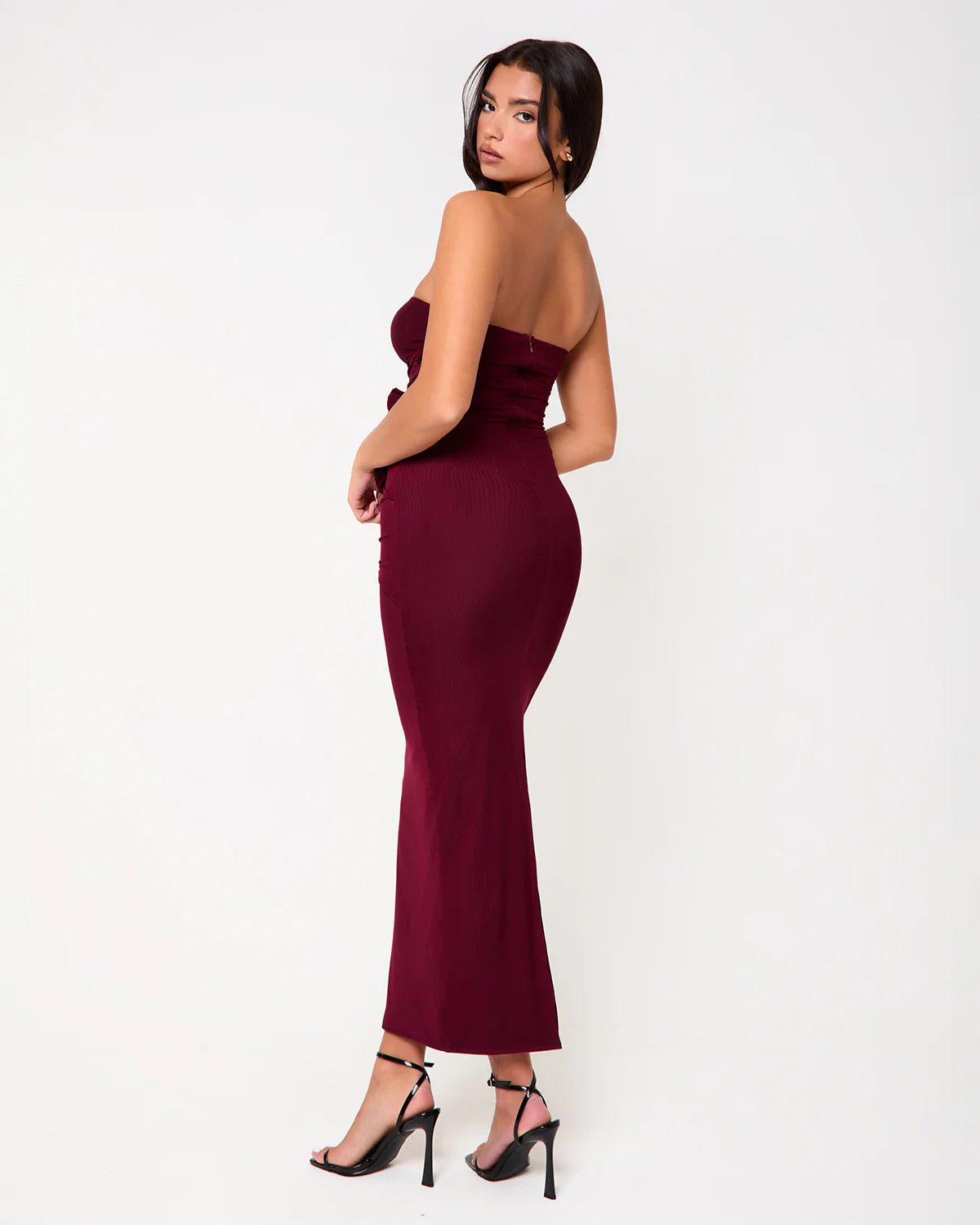 Richmond Burgundy Corsage Maxi Dress - Image 5