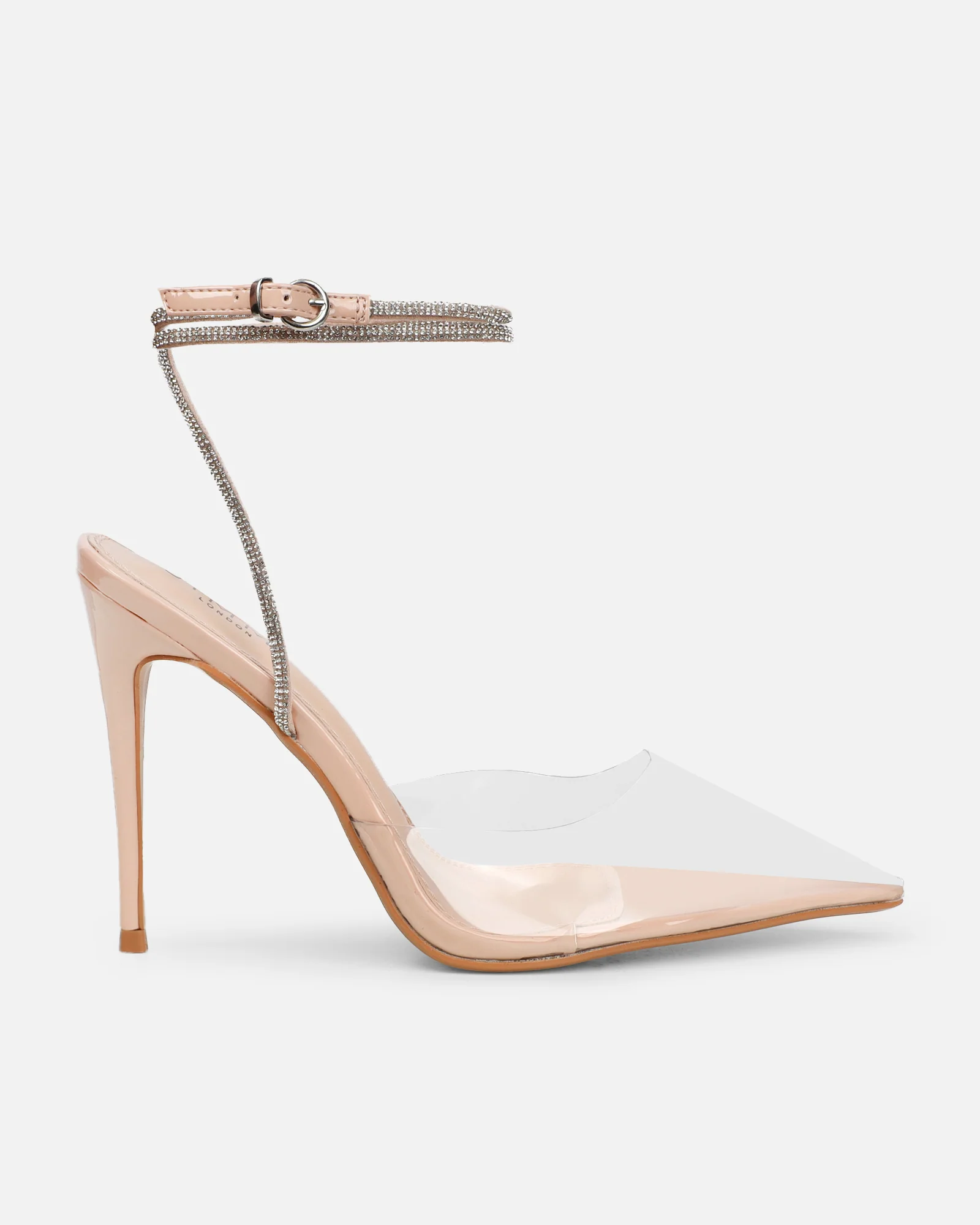 Robyn Clear Nude Diamante Court Shoes - Image 2