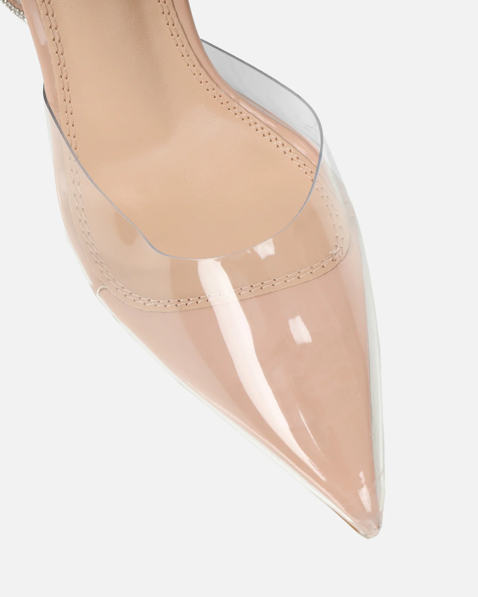Robyn Clear Nude Diamante Court Shoes - Image 4