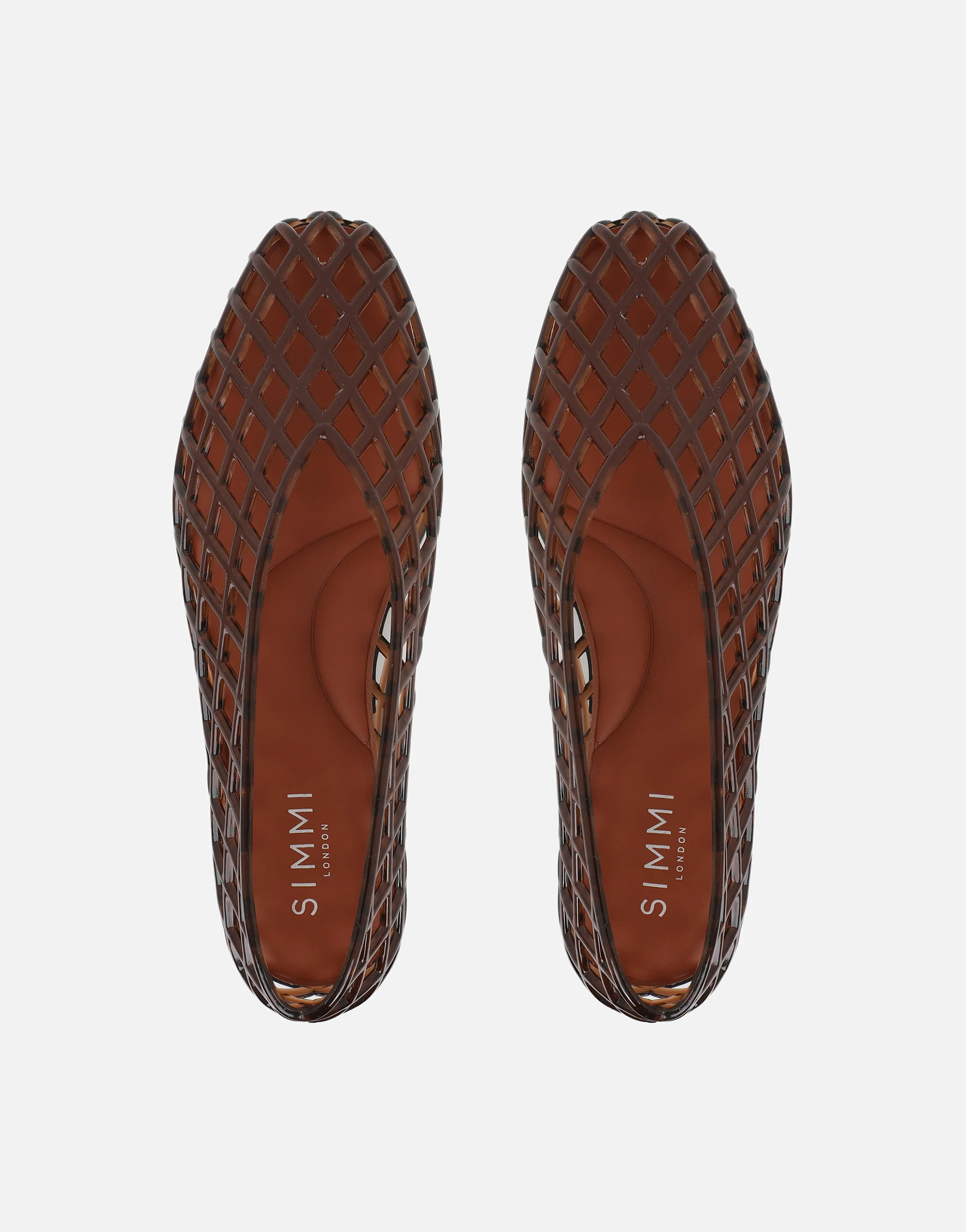 Rocha Brown Jelly Mesh Ballerina Flats - Image 3
