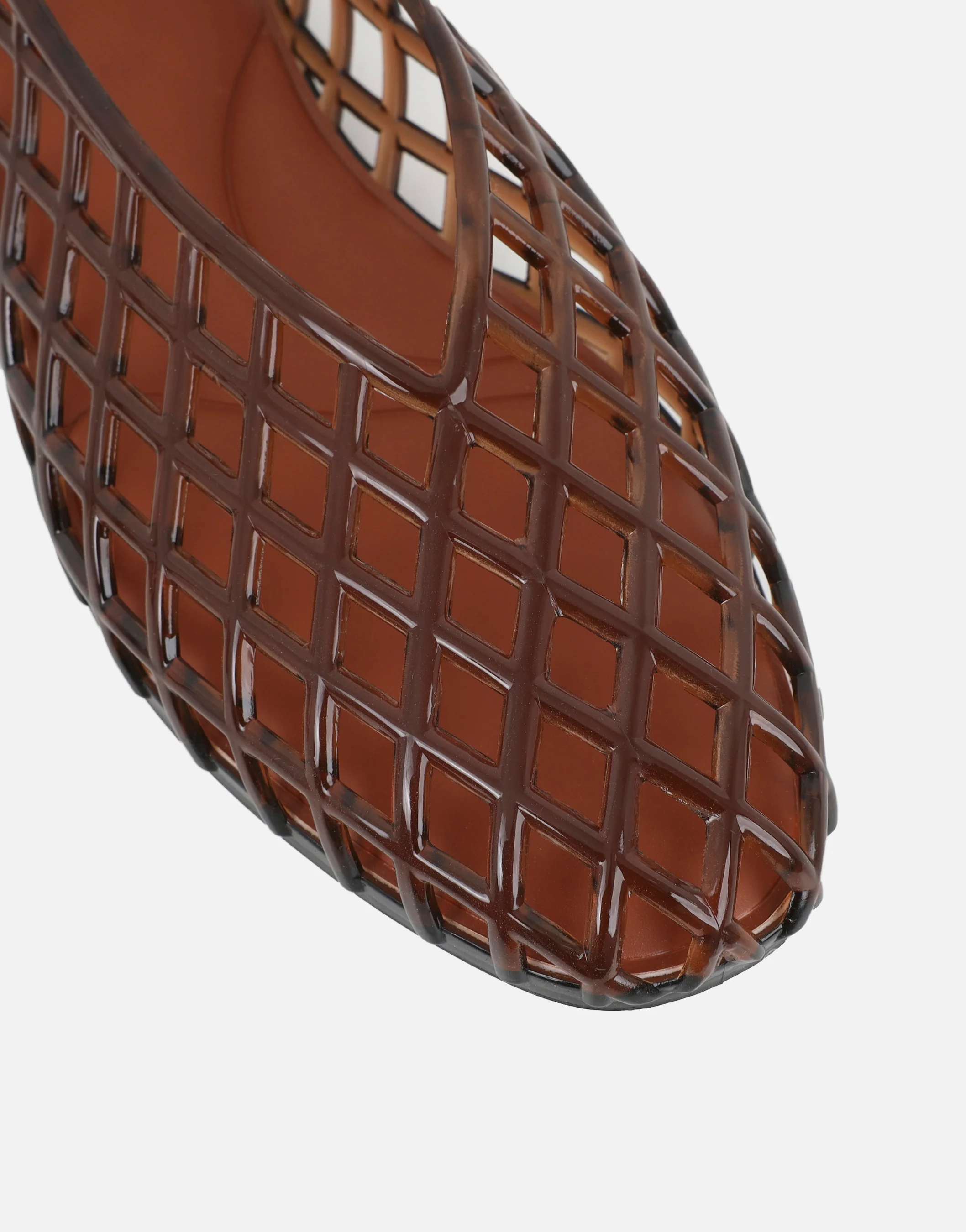 Rocha Brown Jelly Mesh Ballerina Flats - Image 4