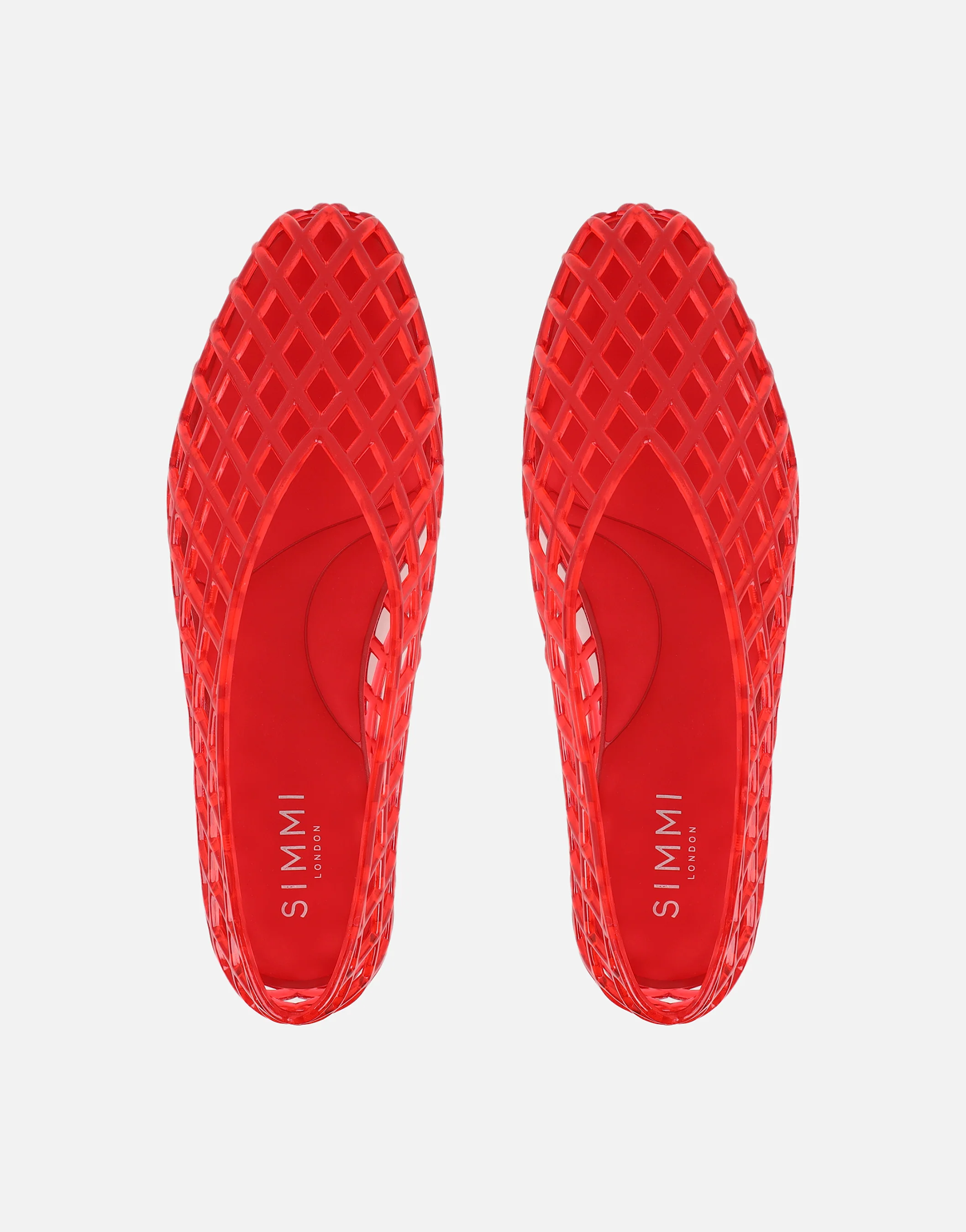 Rocha Red Jelly Mesh Ballerina Flats - Image 3