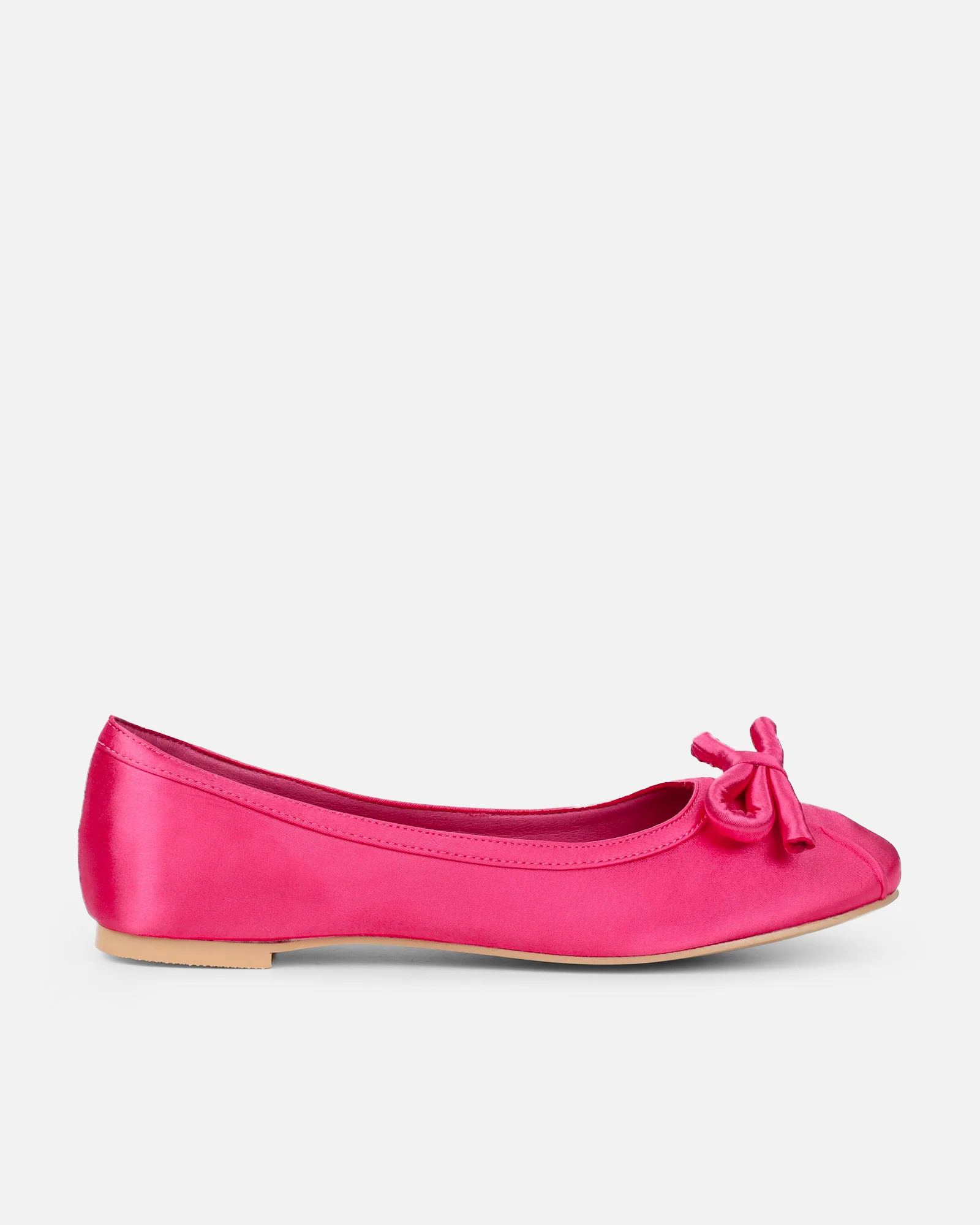 Romanne Fuchsia Pink Satin Ballet Flats - Image 2