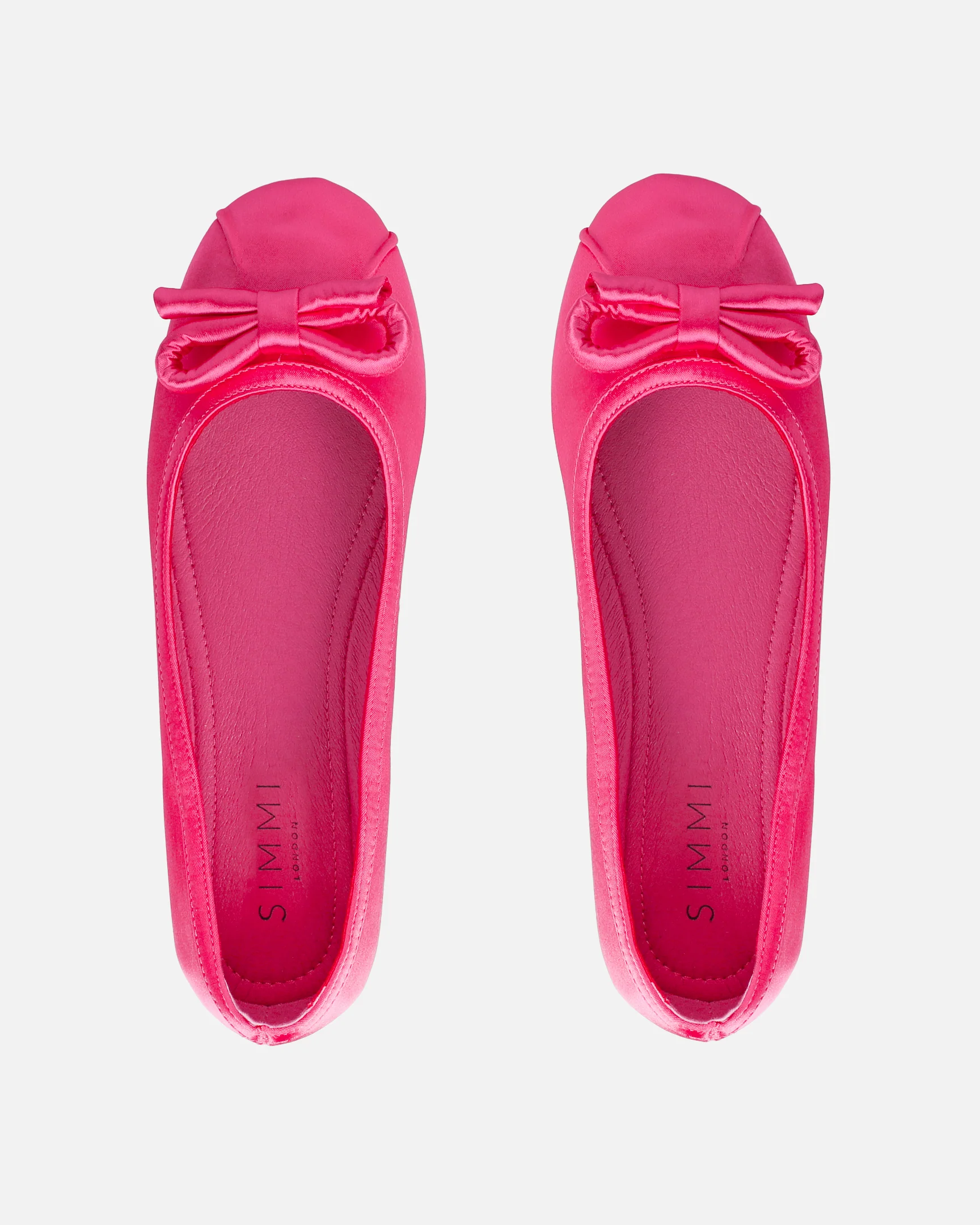 Romanne Fuchsia Pink Satin Ballet Flats - Image 3