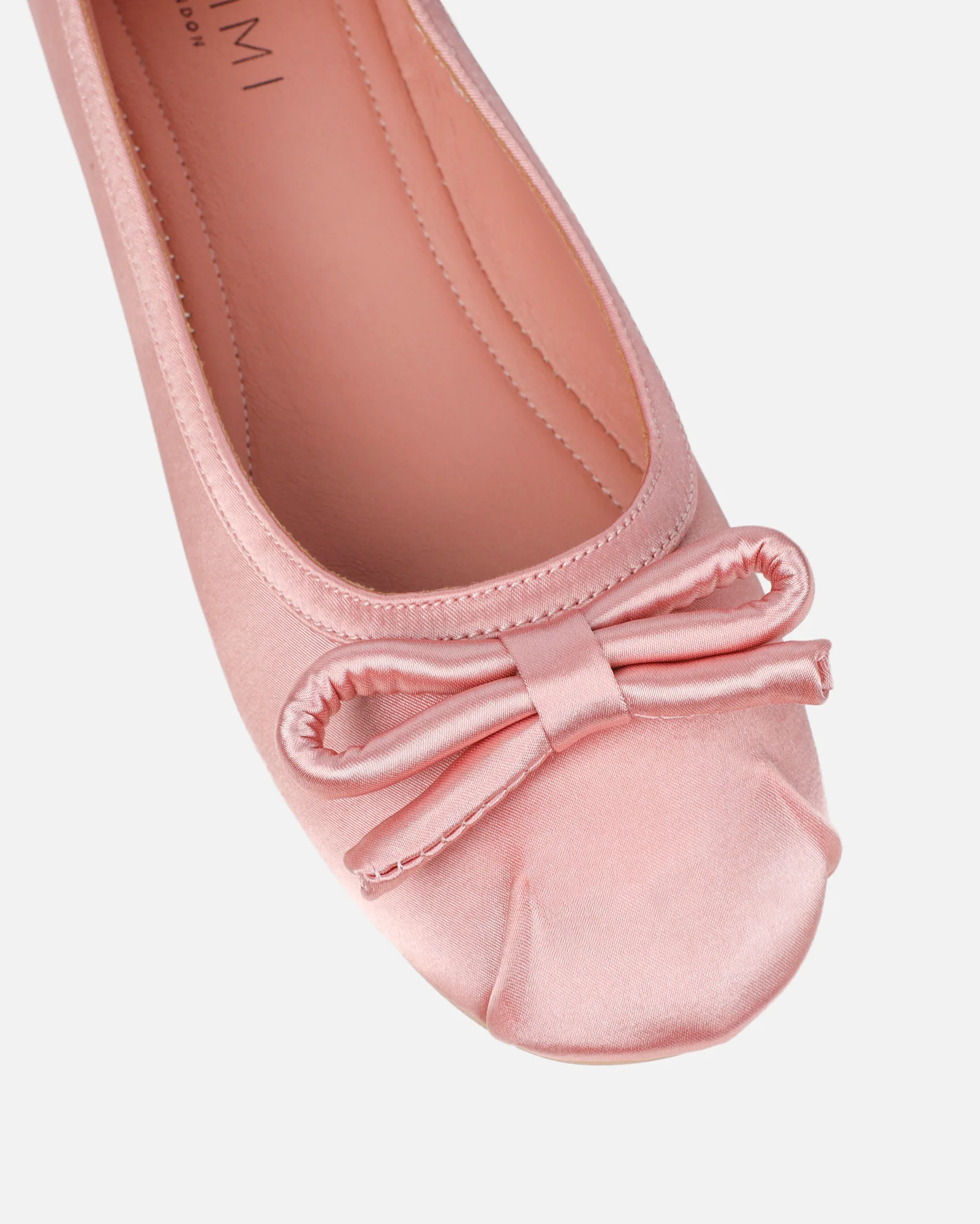 Romanne Nude Satin Ballet Flats - Image 4