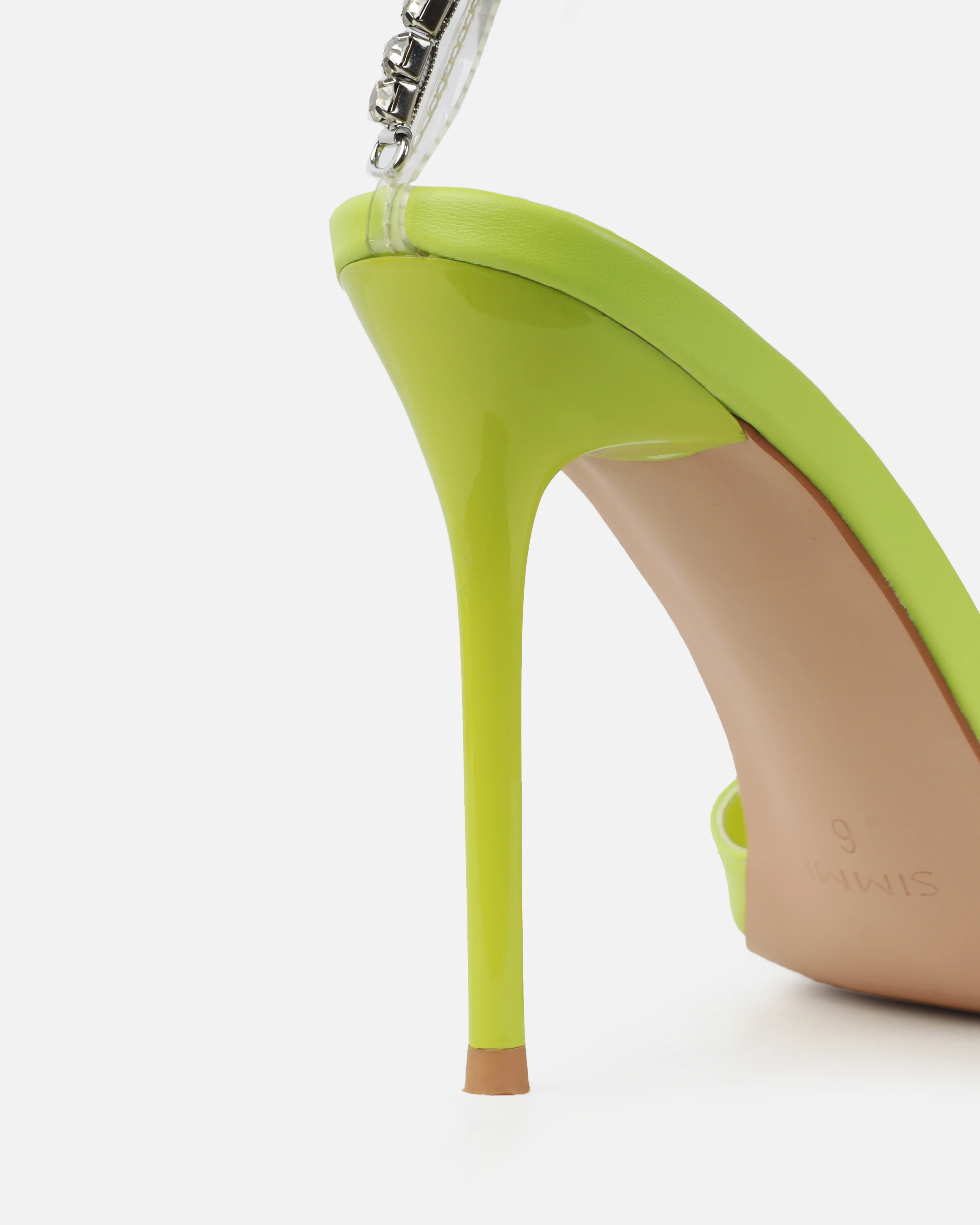 Romee Green Diamante Chain Stiletto Heels - Image 3
