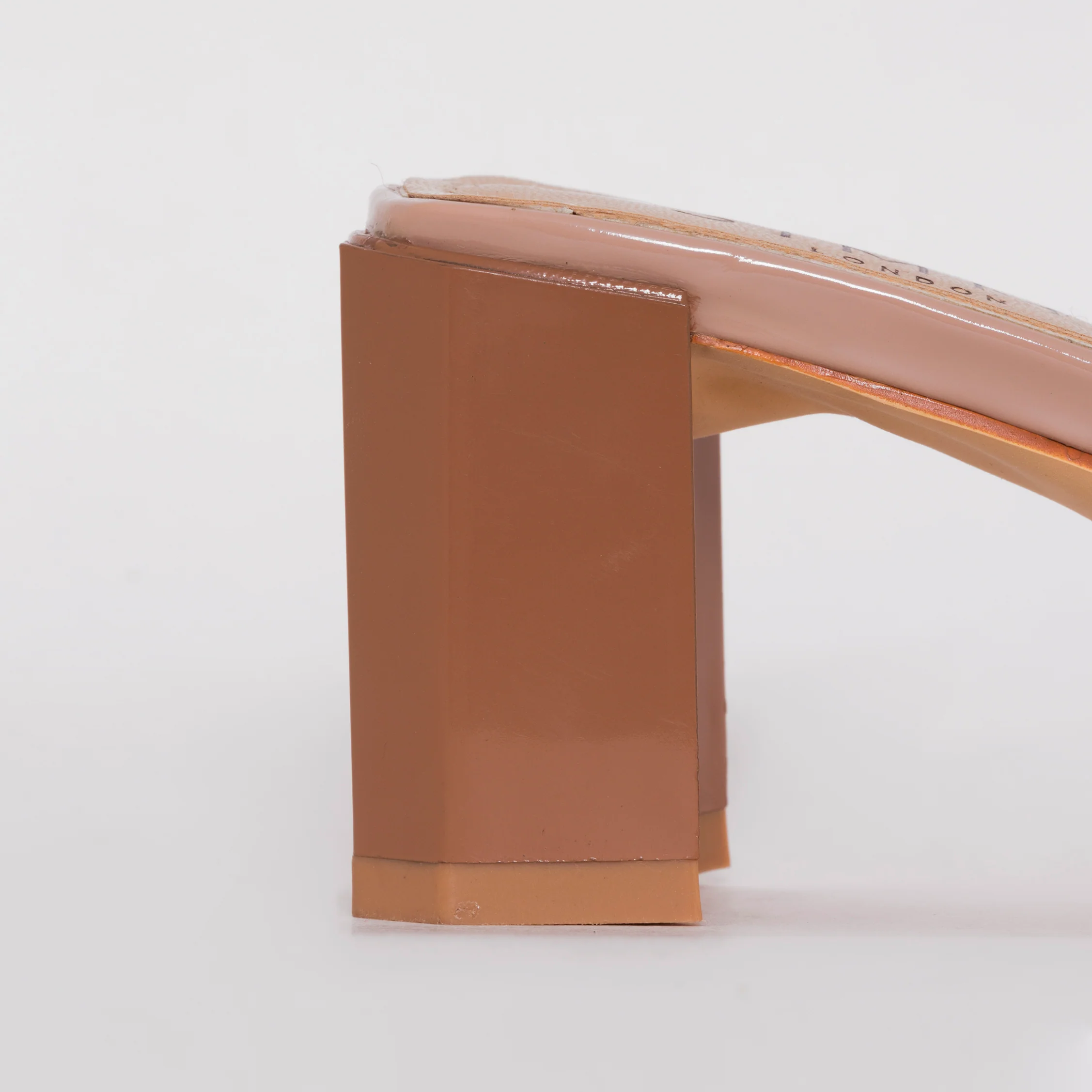 Romie Nude Gold Block Mid Heel Mules - Image 3