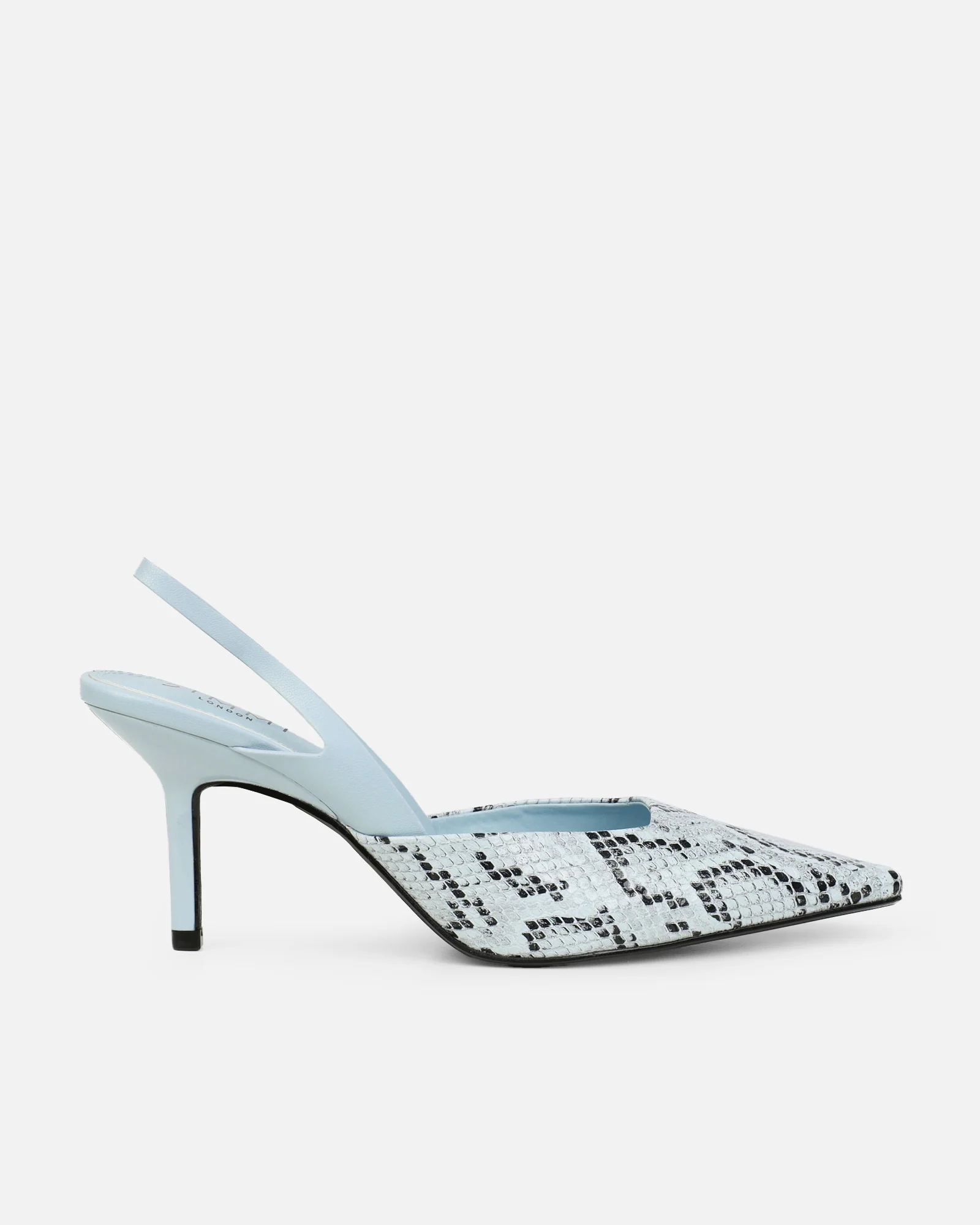 Romilly Blue Snake Effect Sling Back Court Shoes - Image 2