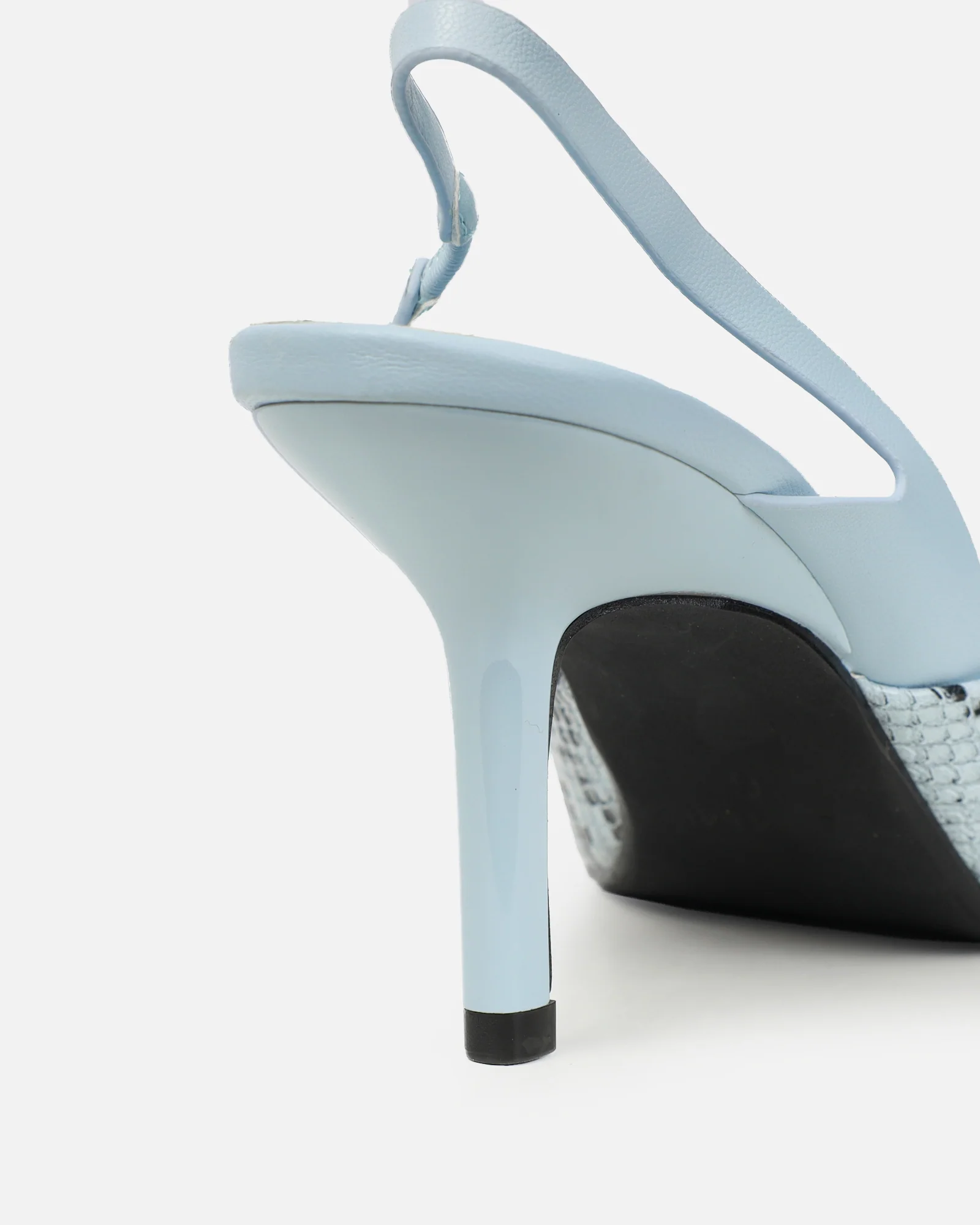 Romilly Blue Snake Effect Sling Back Court Shoes - Image 3