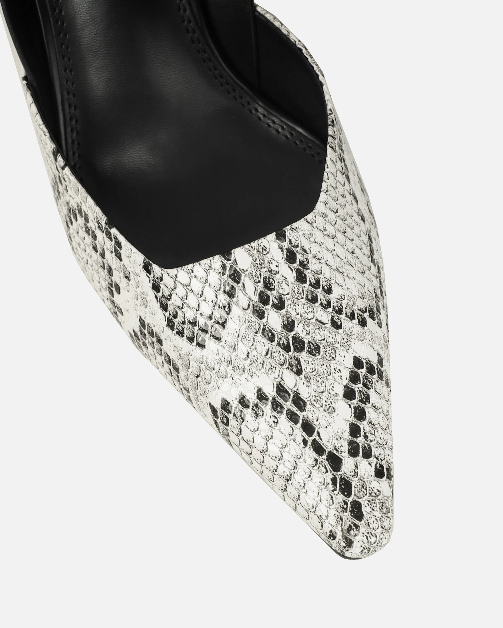 Romilly Stone Snake Effect Sling Back Court Shoes - Image 4