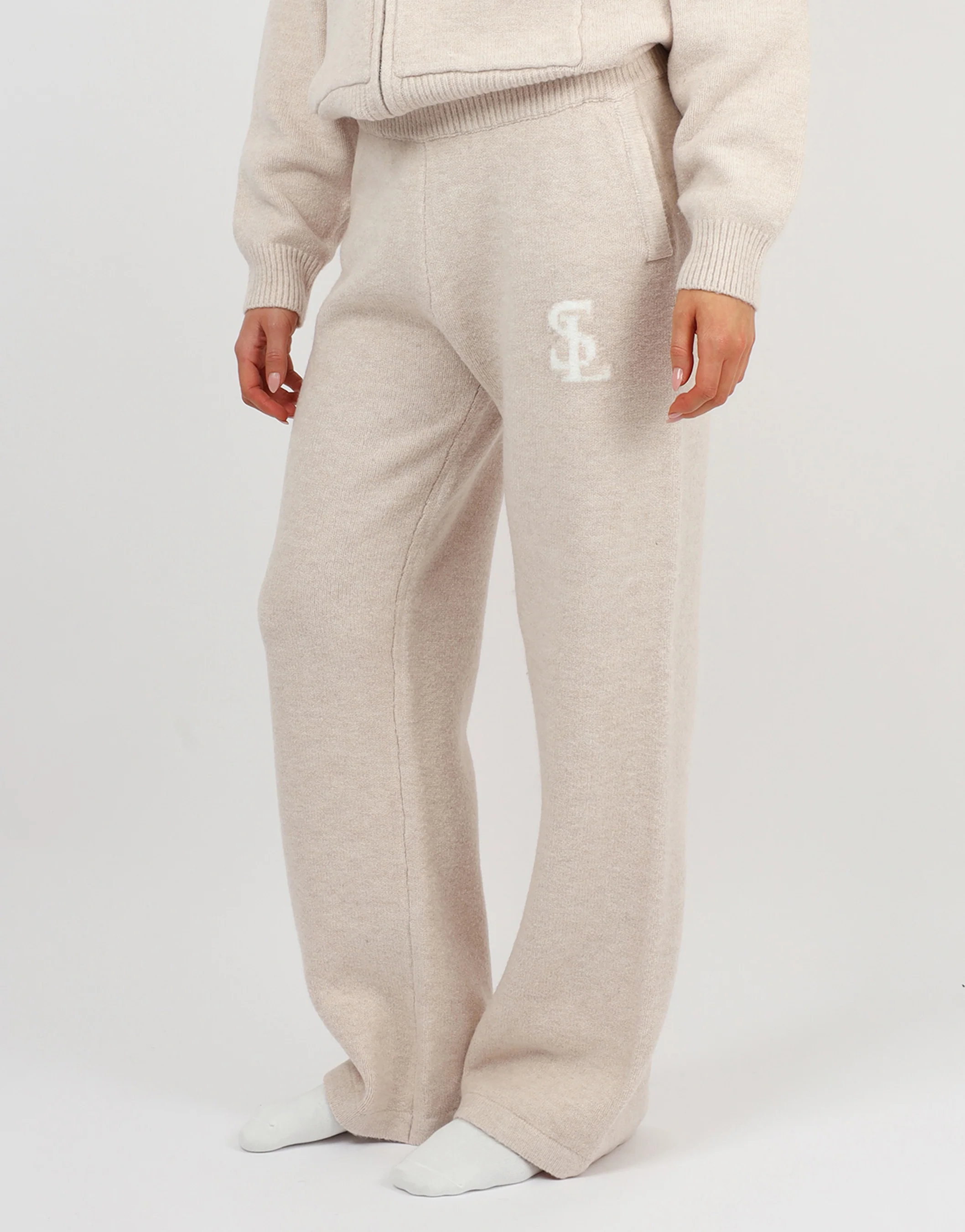 Romy Simmi Studios Chunky Knit Trousers In Cream - Image 4