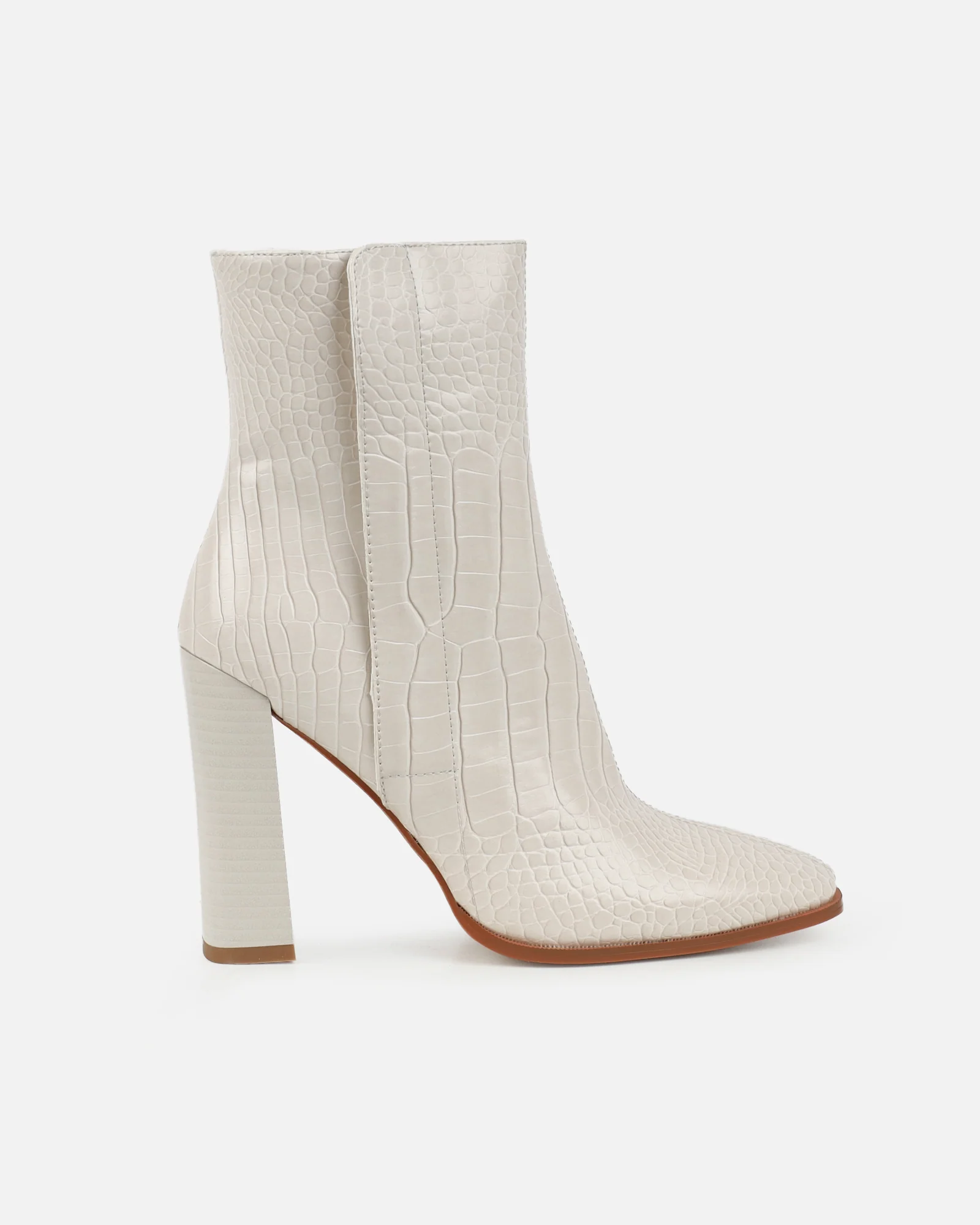 Ronald Stone Faux Croc Block Heeled Ankle Boots - Image 2