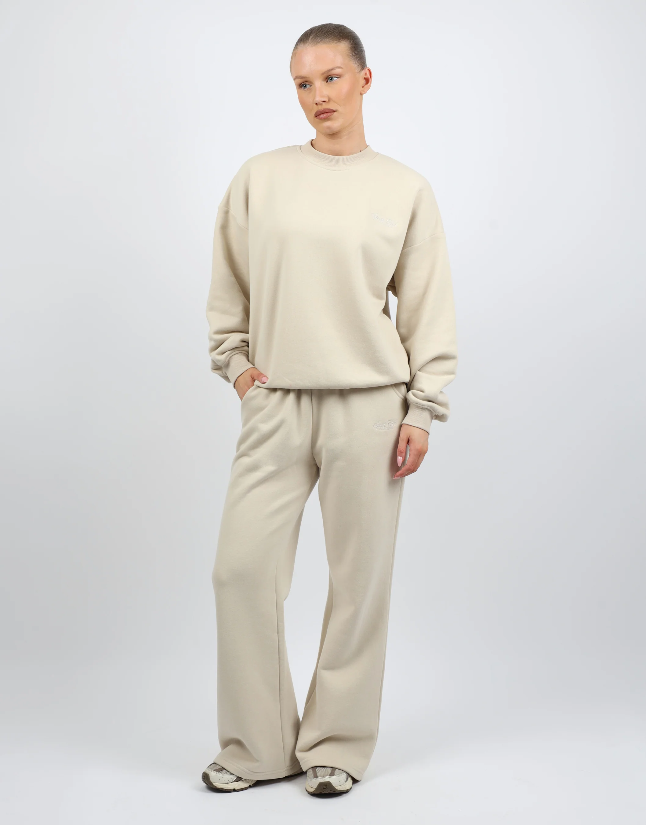 Rue Simmi Studios Embroidered Logo Sweatshirt In Beige - Image 2
