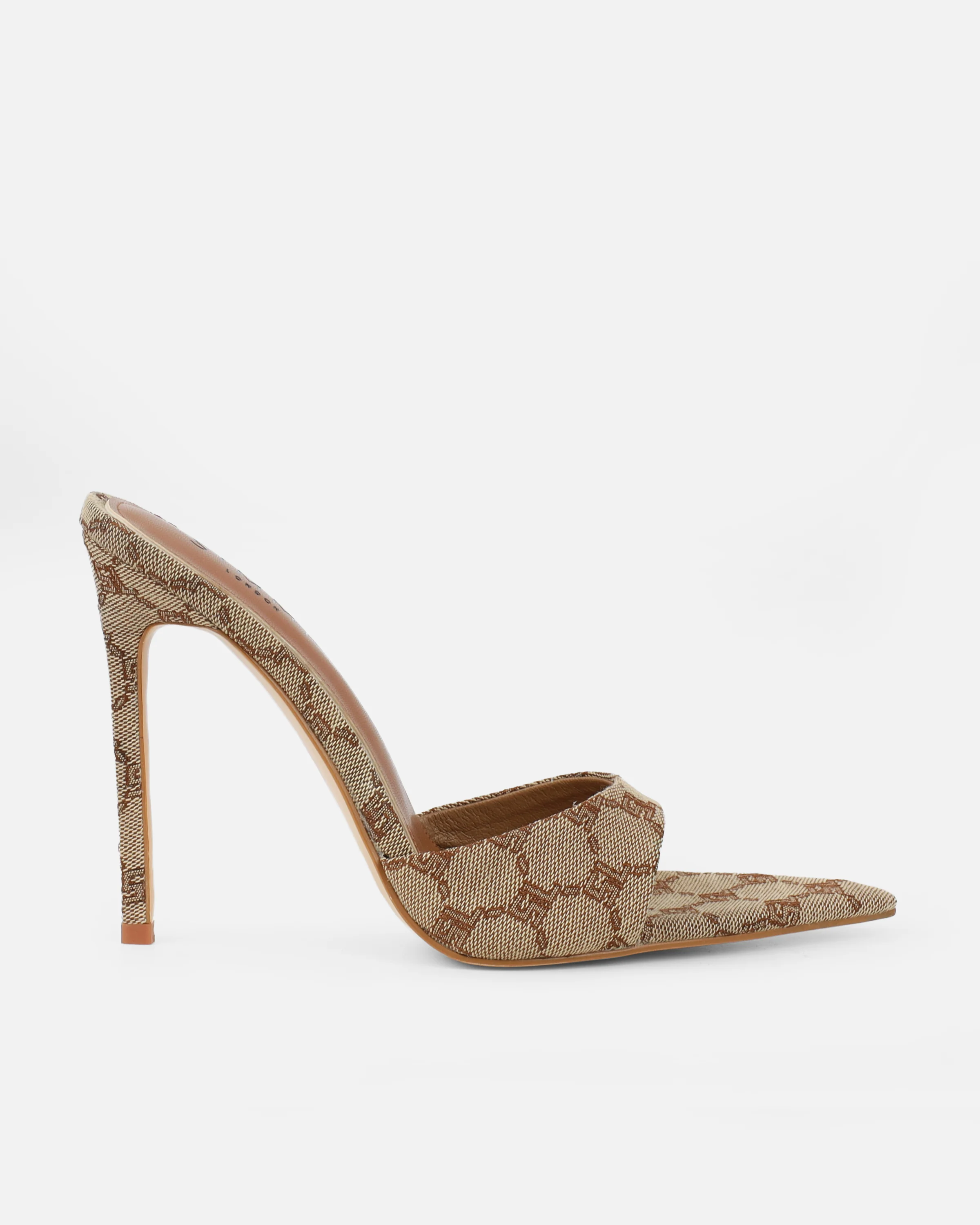 Savanna Brown Monogram Heeled Mules - Image 2