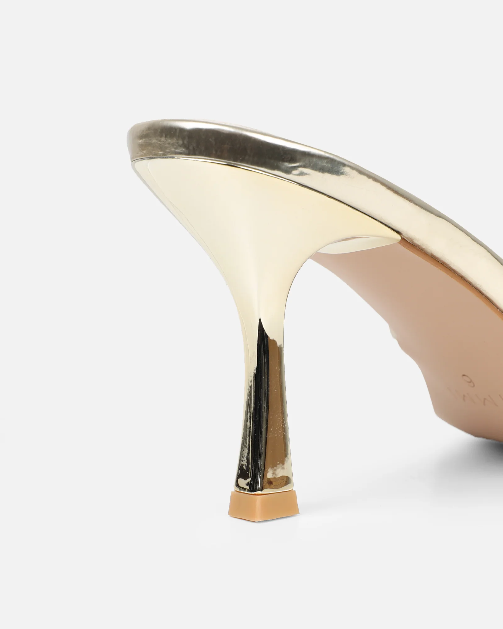 Shadee Gold Mirror Mid Heeled Sandals - Image 3