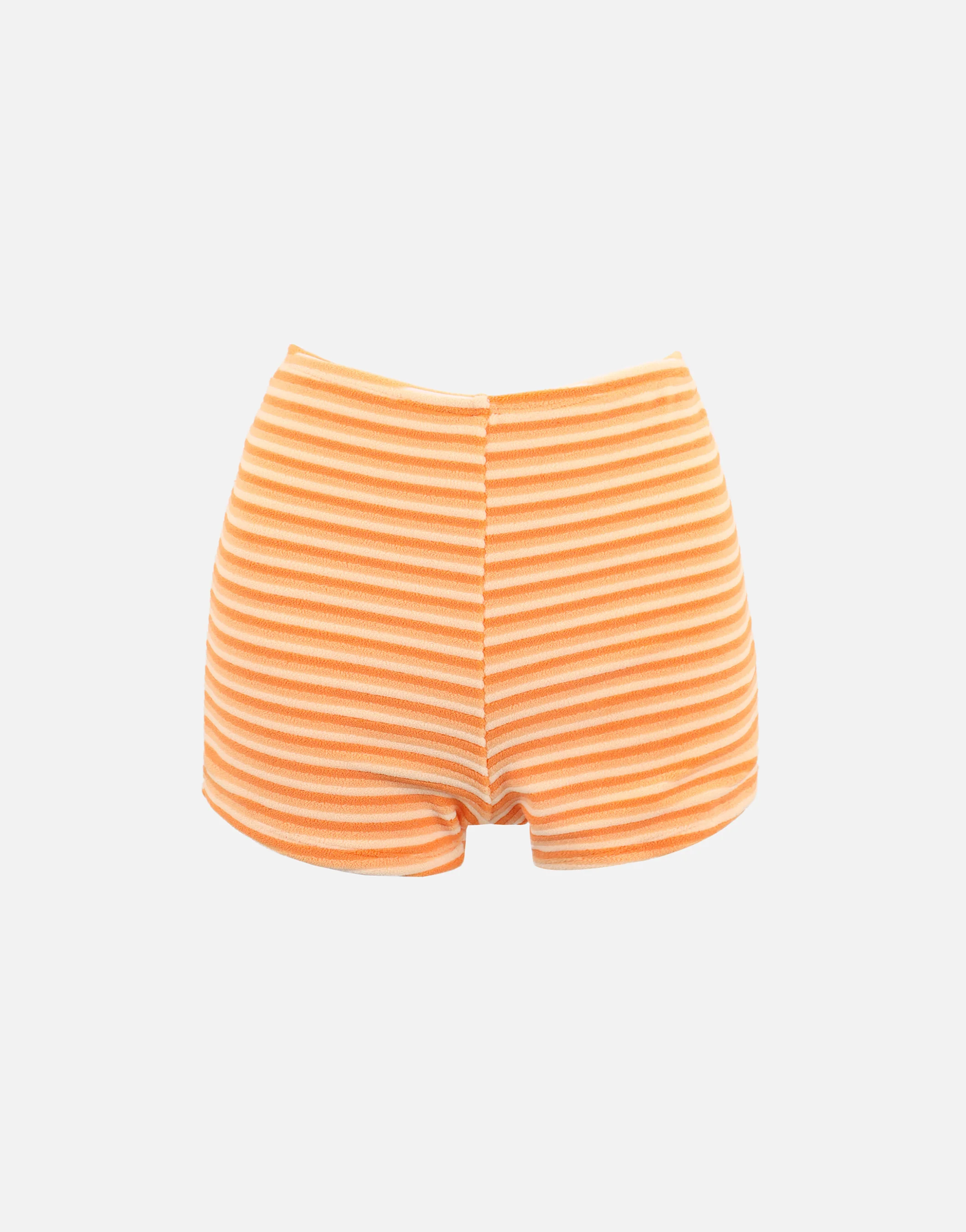 Shai Towelling Stripe Shorts In Orange - Image 5