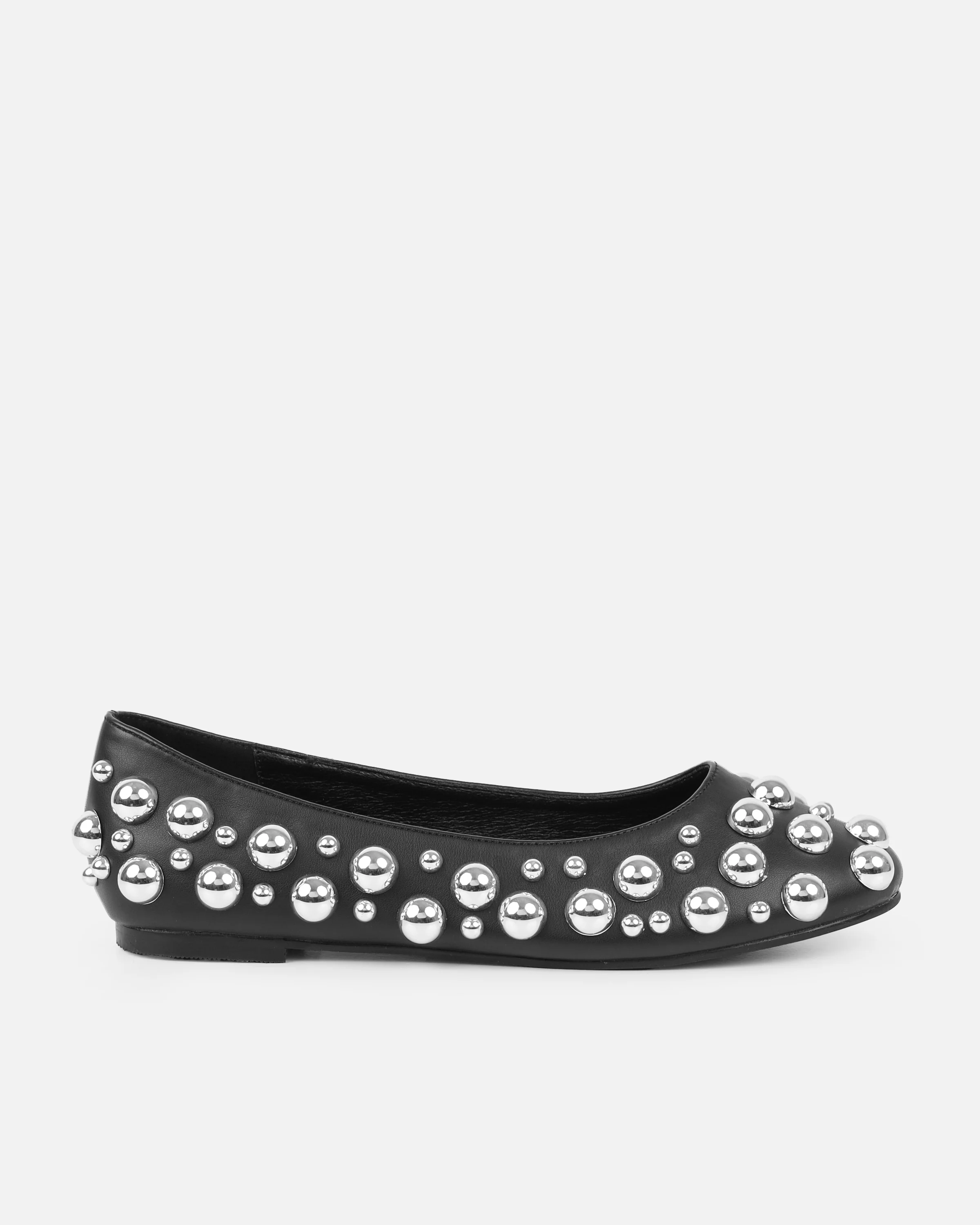 Shan Black Studded Ballet Flats - Image 2