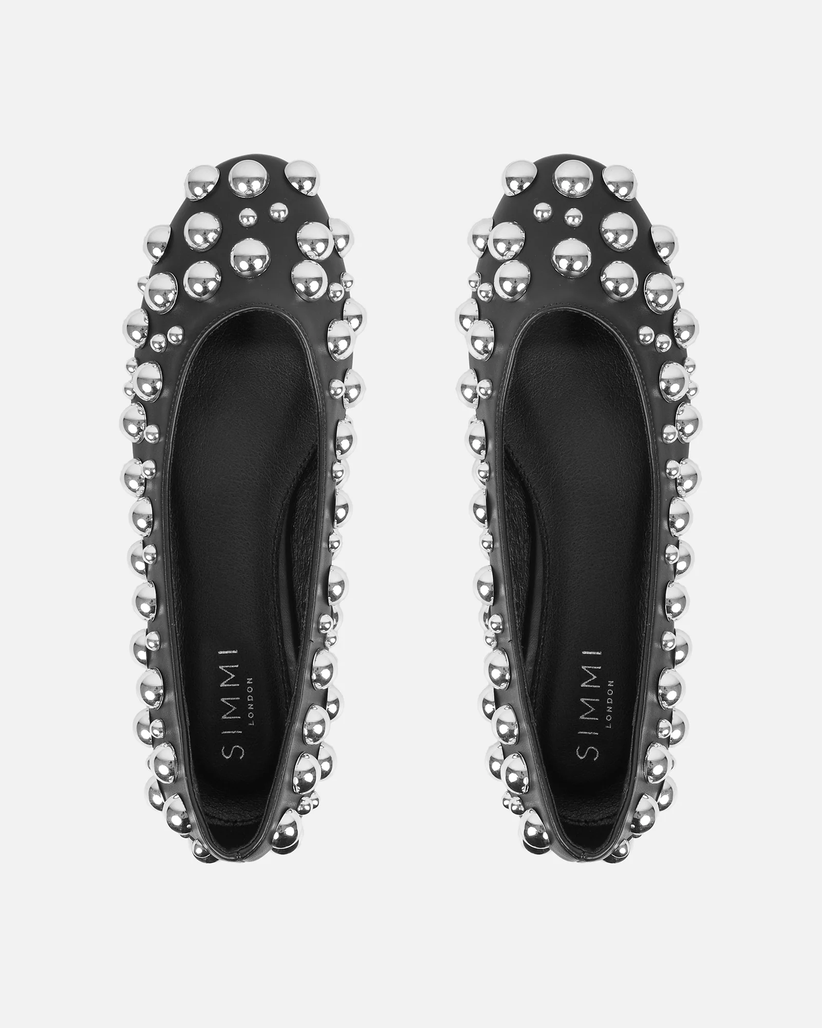 Shan Black Studded Ballet Flats - Image 3