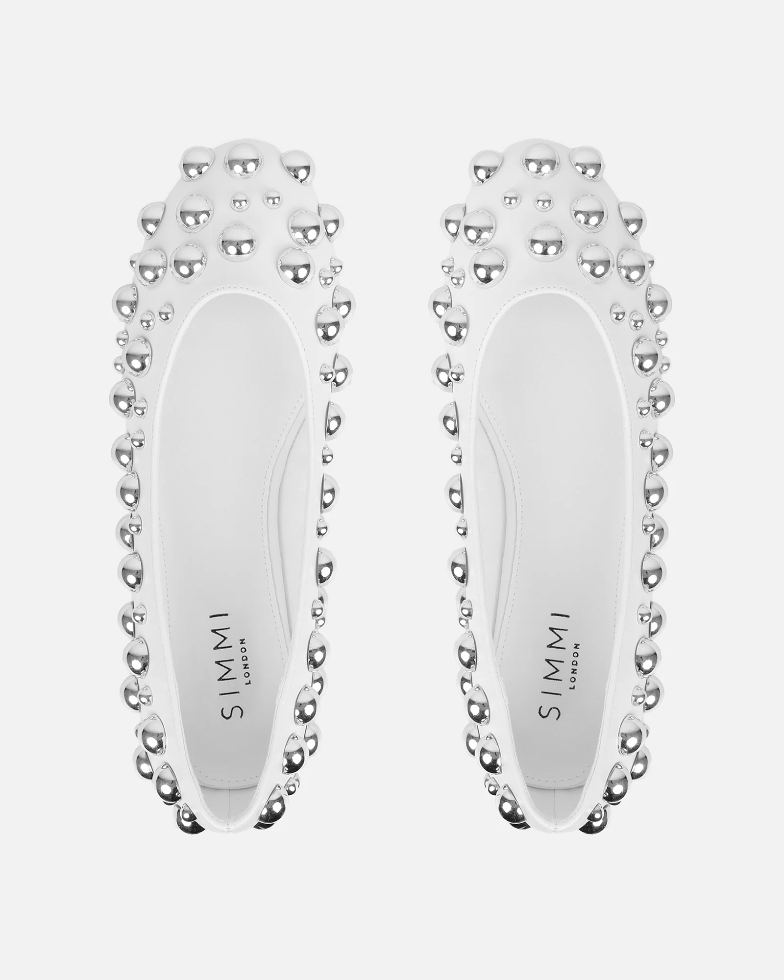 Shan White Studded Ballet - Image 3