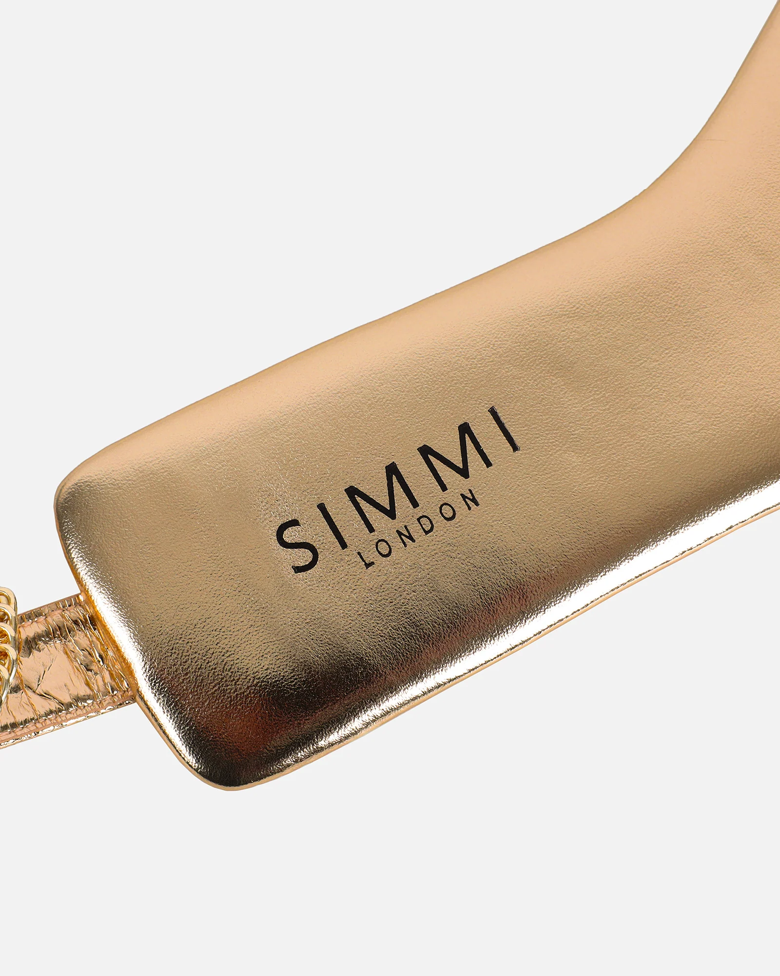 Shanaya Bronze Metallic Chain Sandals - Image 3