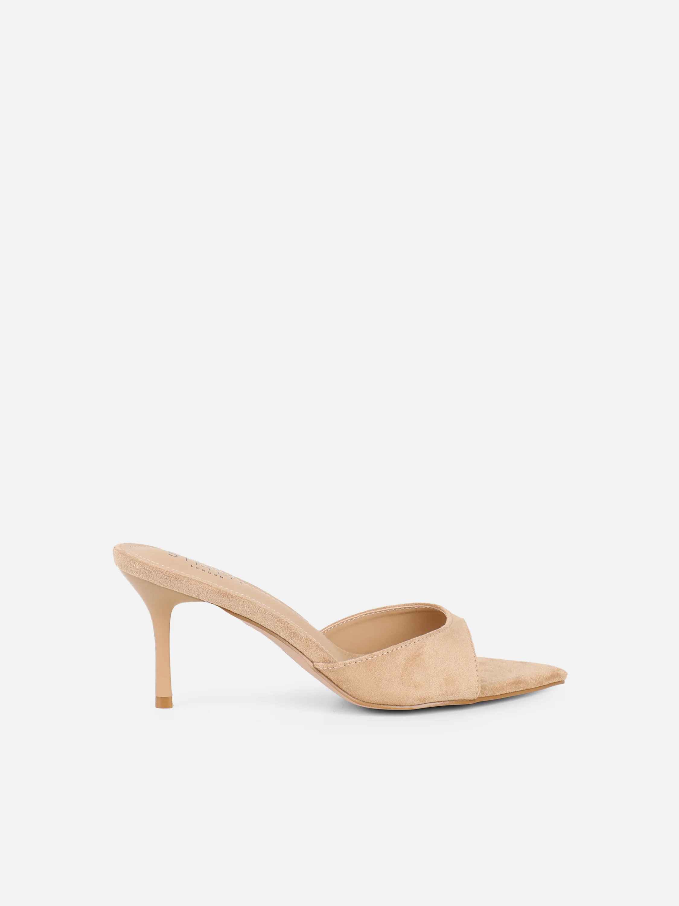 Silvia Beige Suede Peep Toe Heeled Sandals - Image 2