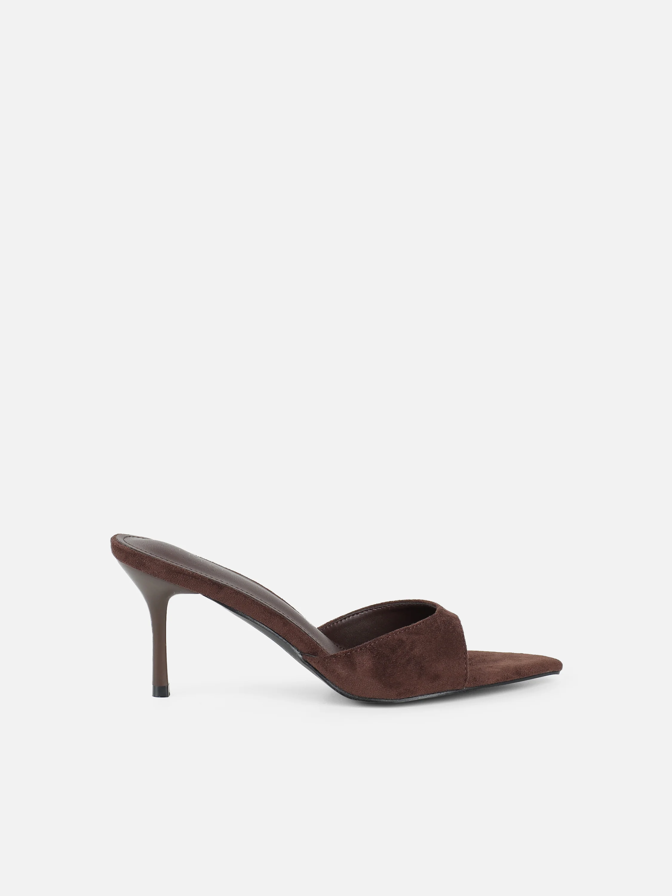 Silvia Brown Suede Peep Toe Heeled Sandals - Image 2