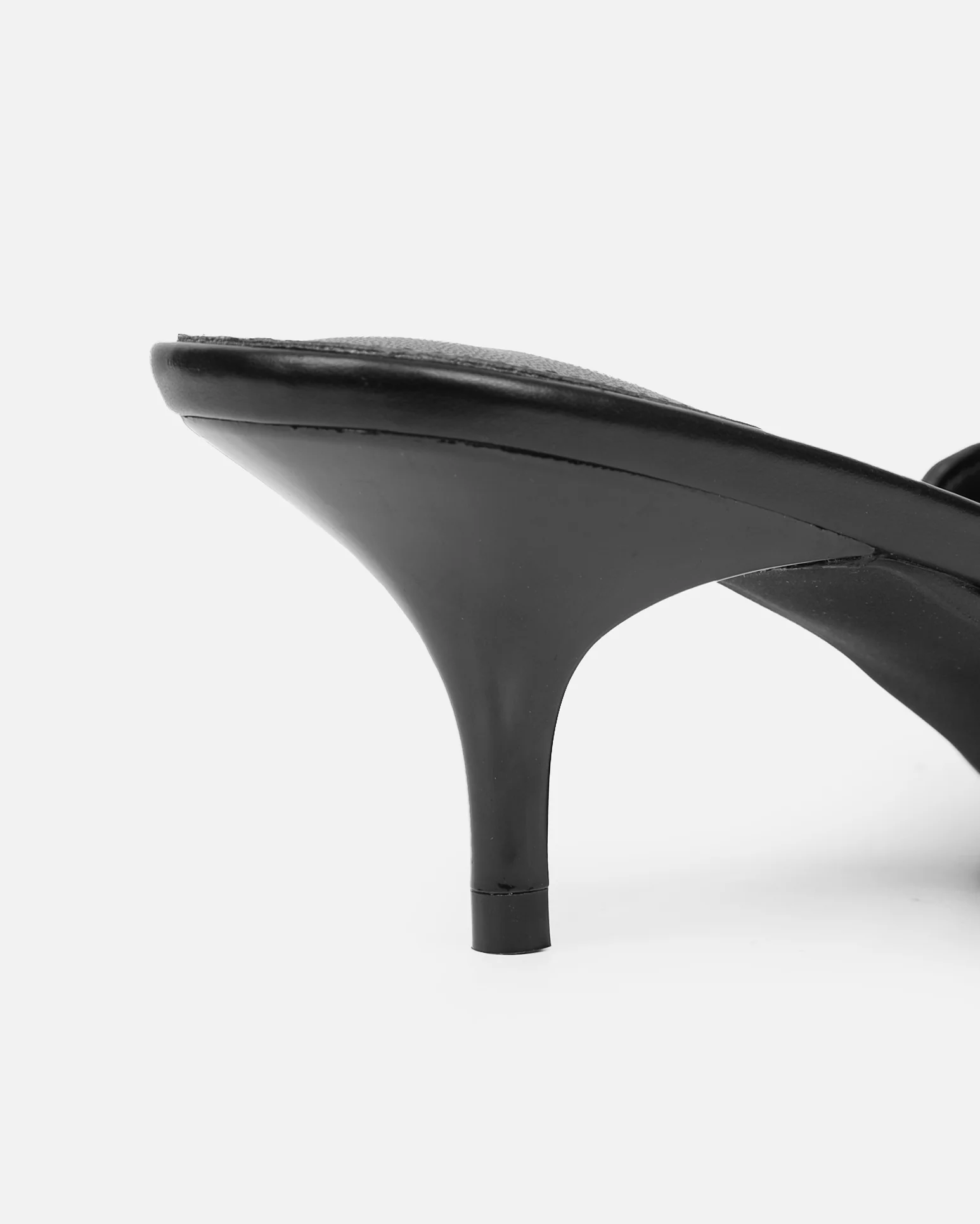 Skyes Black Eyelet Detail Low Heel Court Shoes - Image 3