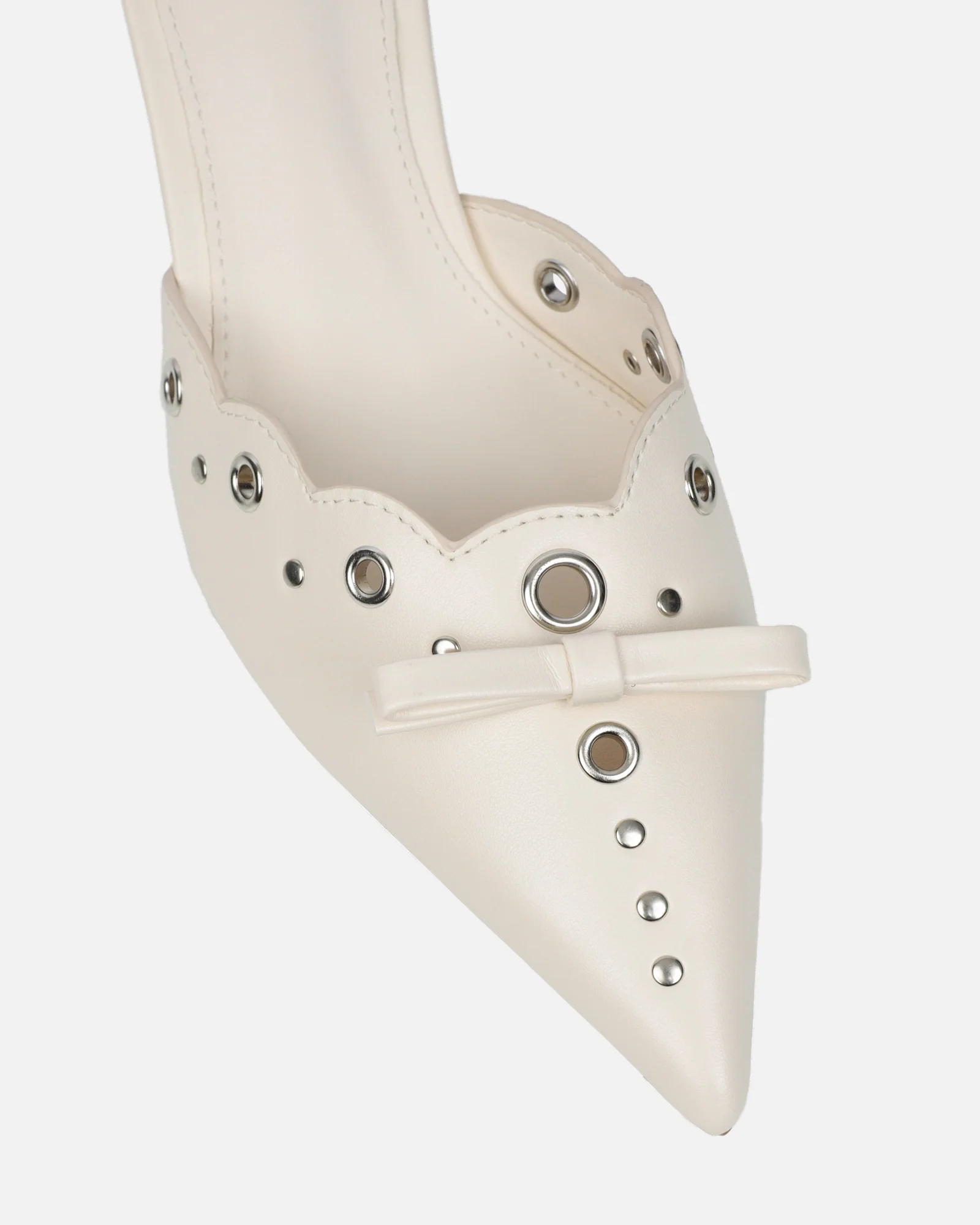Skyes Stone Eyelet Detail Low Heel Court Shoes - Image 4