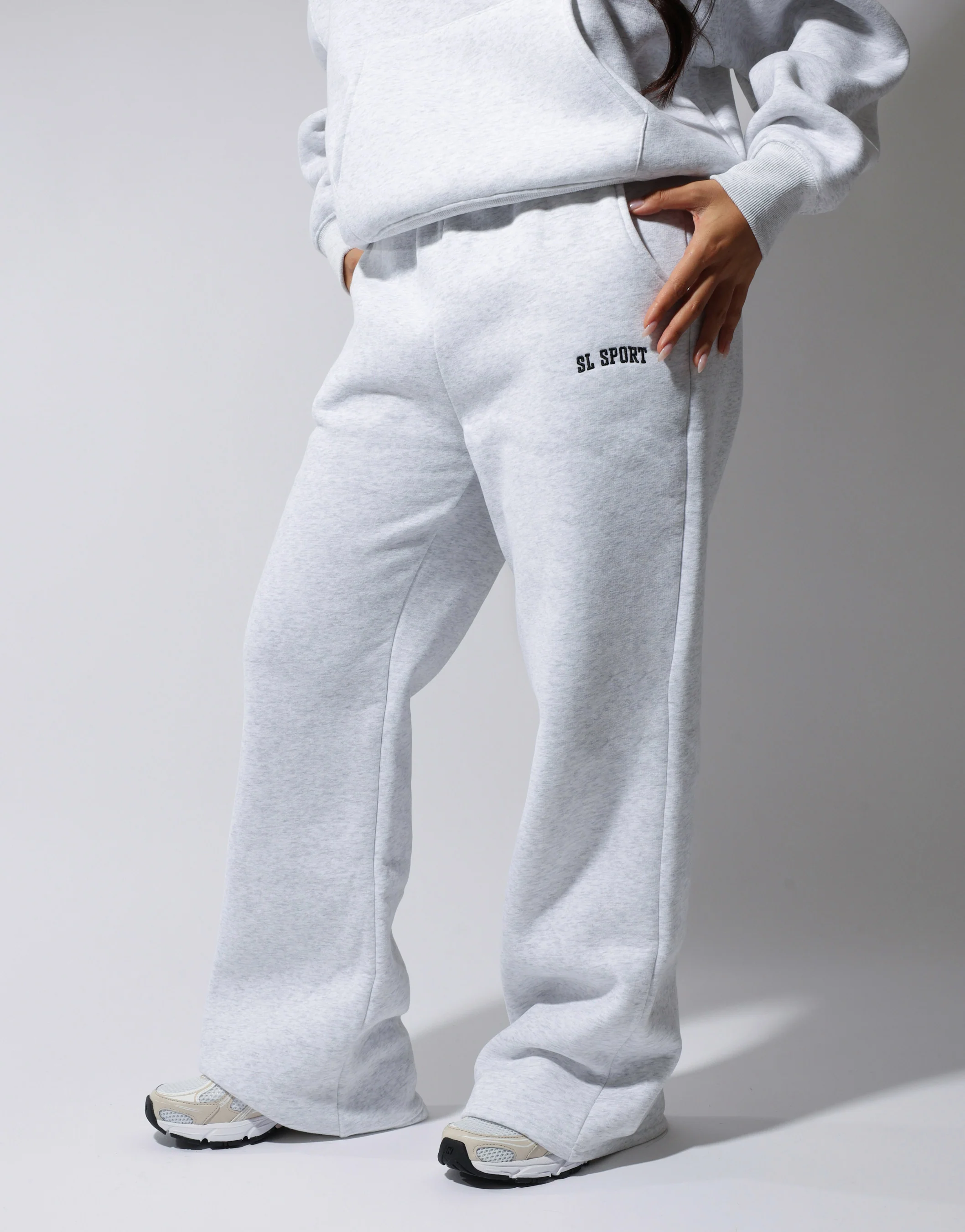 Colby Simmi Studios SL Sport Flared Joggers in pebble grey - Image 2