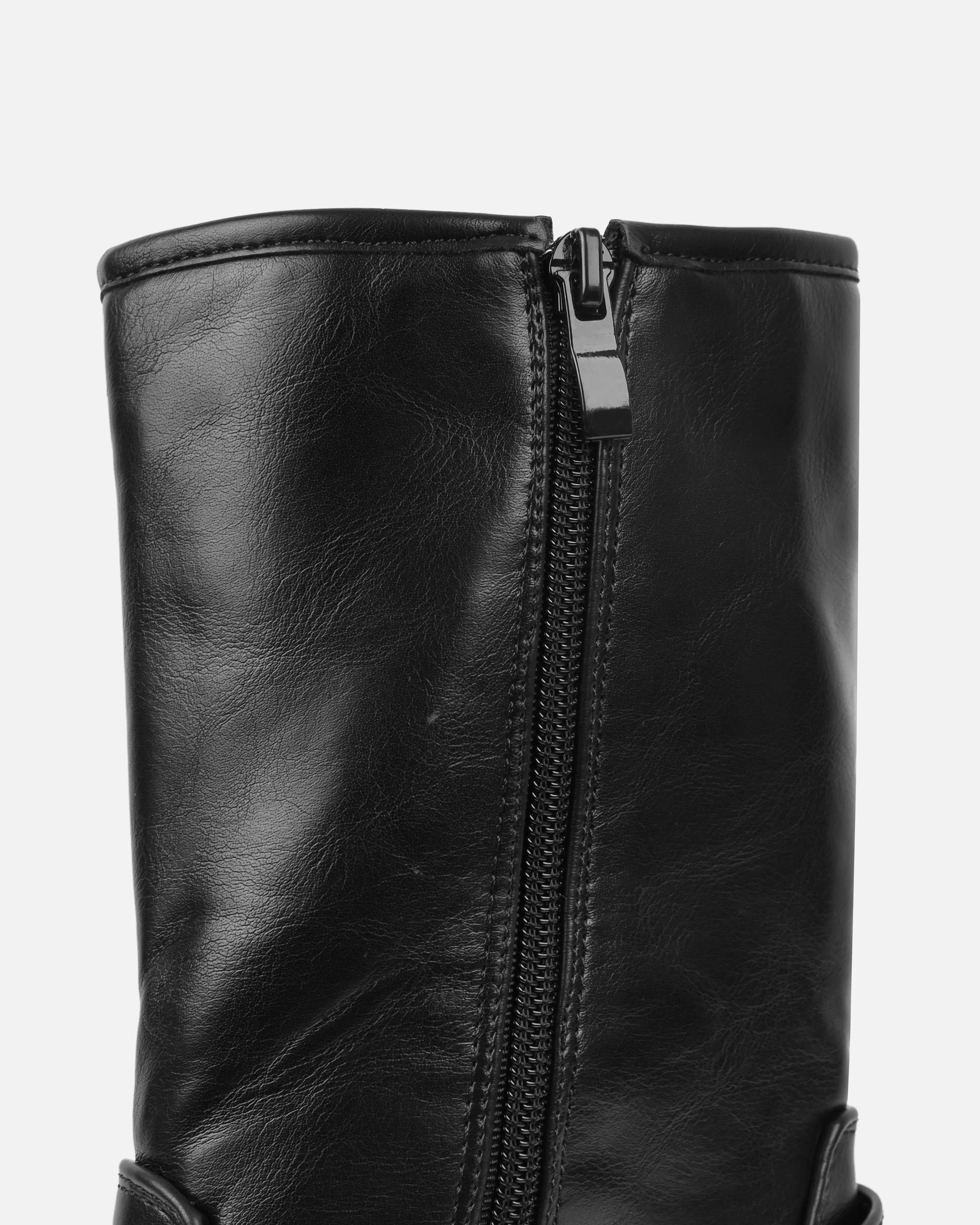 Smith Black Chunky Biker Boots - Image 3