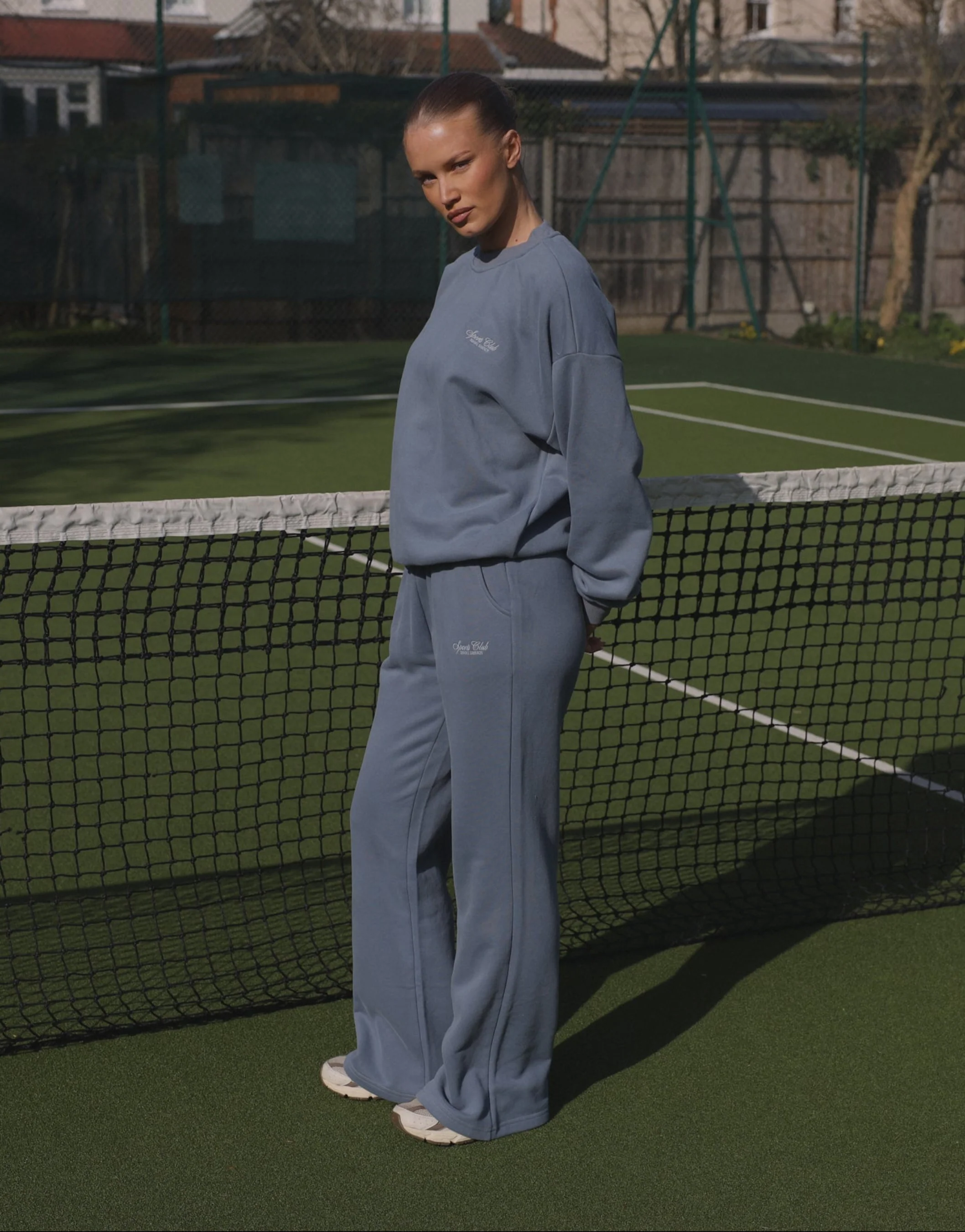 Sola Simmi Studios Embroidered Logo Joggers In Blue