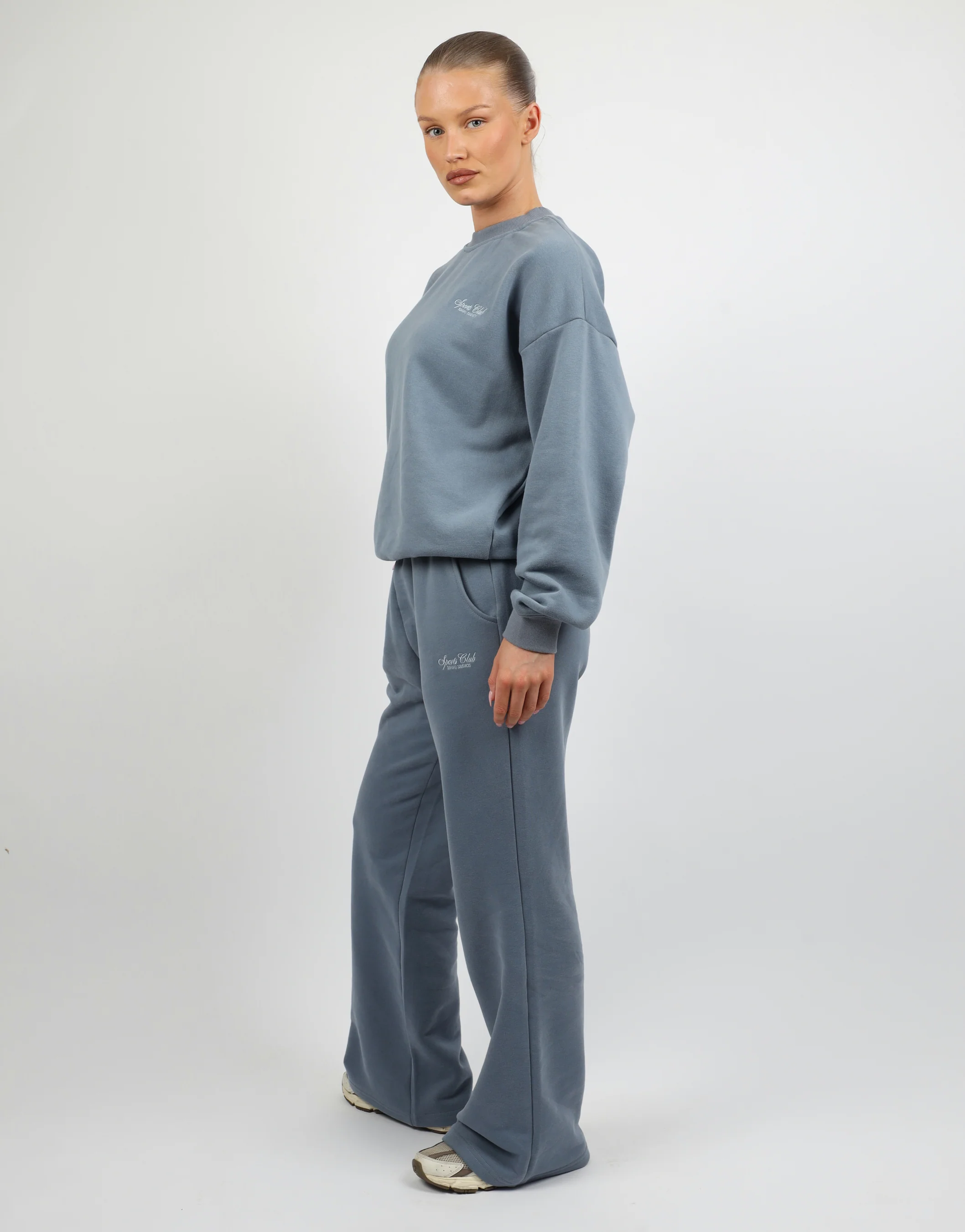 Sola Simmi Studios Embroidered Logo Joggers In Blue - Image 2