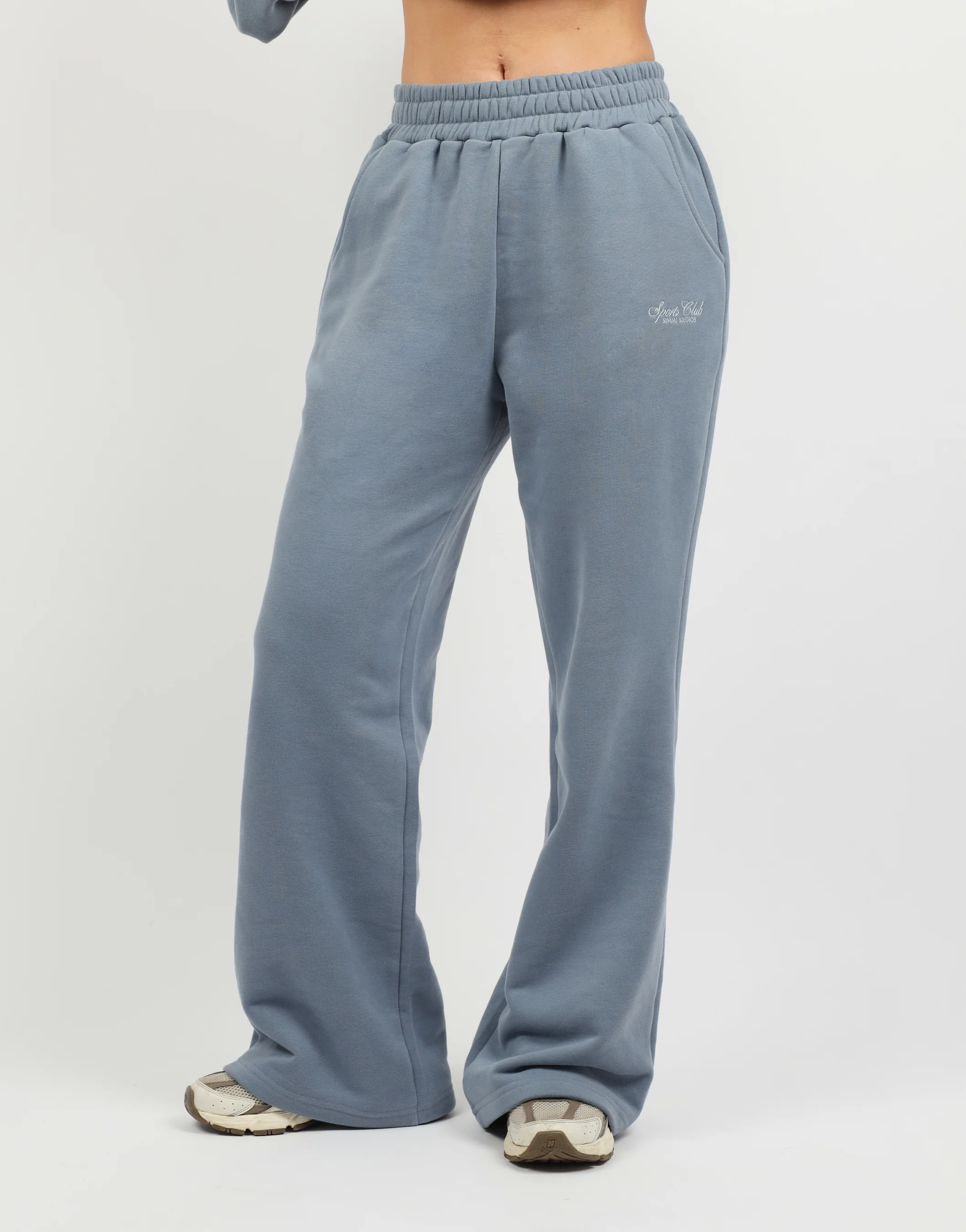 Sola Simmi Studios Embroidered Logo Joggers In Blue - Image 3