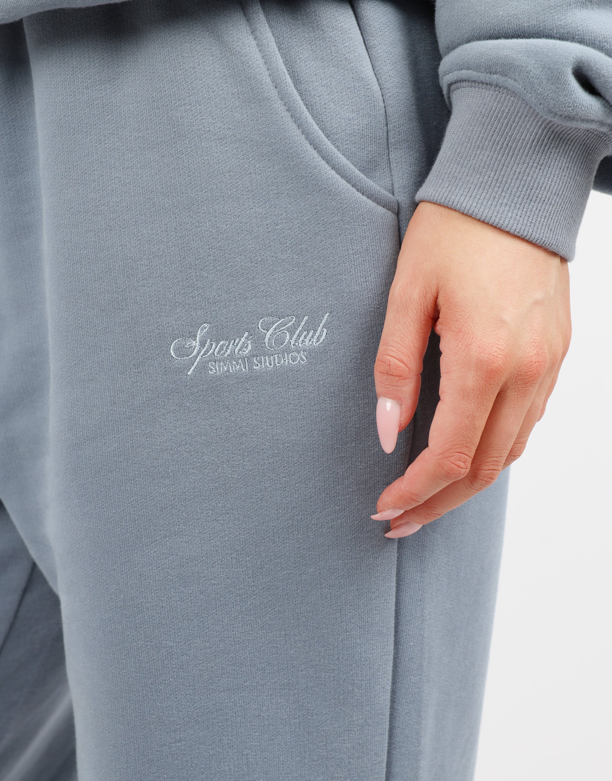 Sola Simmi Studios Embroidered Logo Joggers In Blue - Image 6