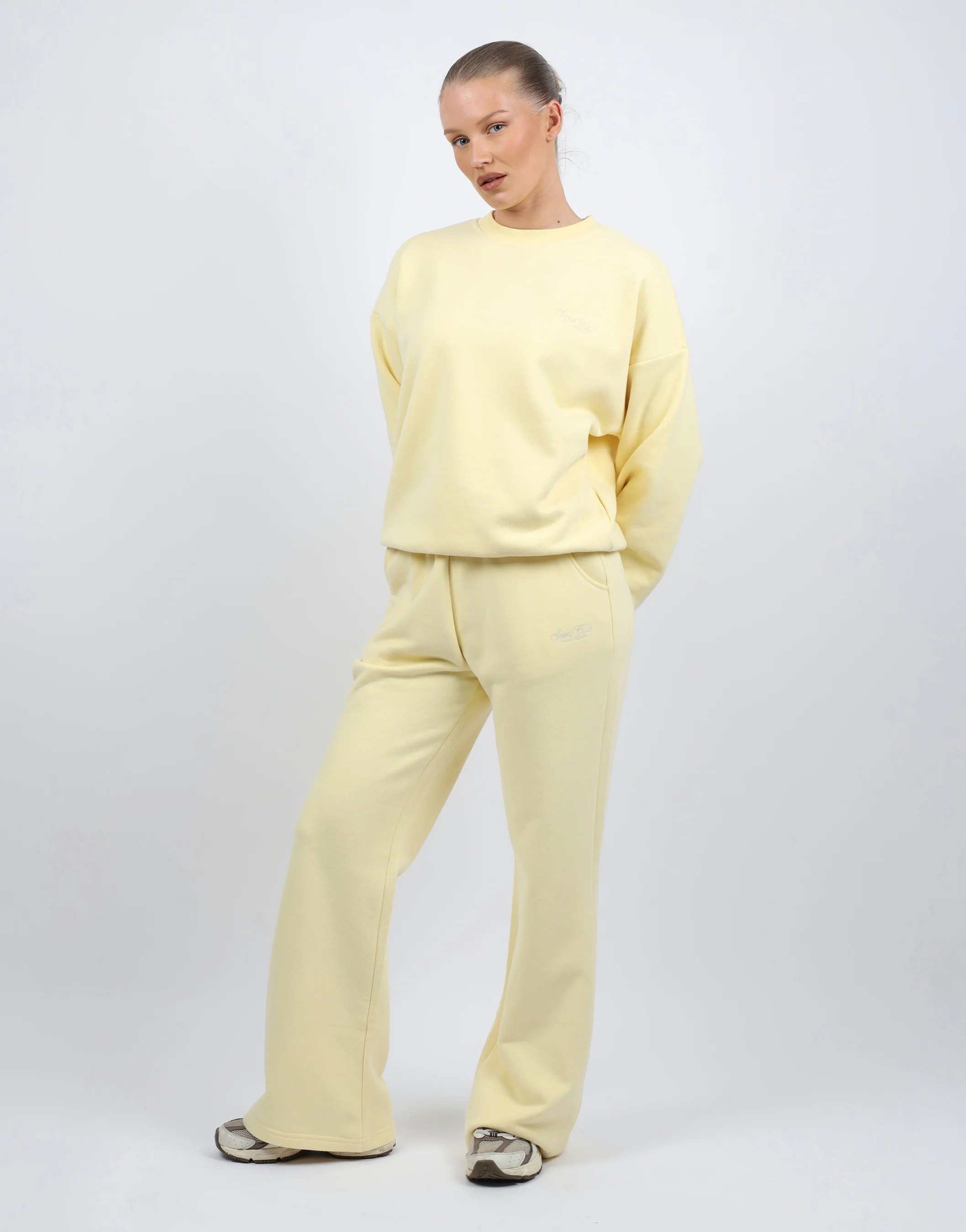 Sola Simmi Studios Embroidered Logo Joggers In Yellow - Image 2
