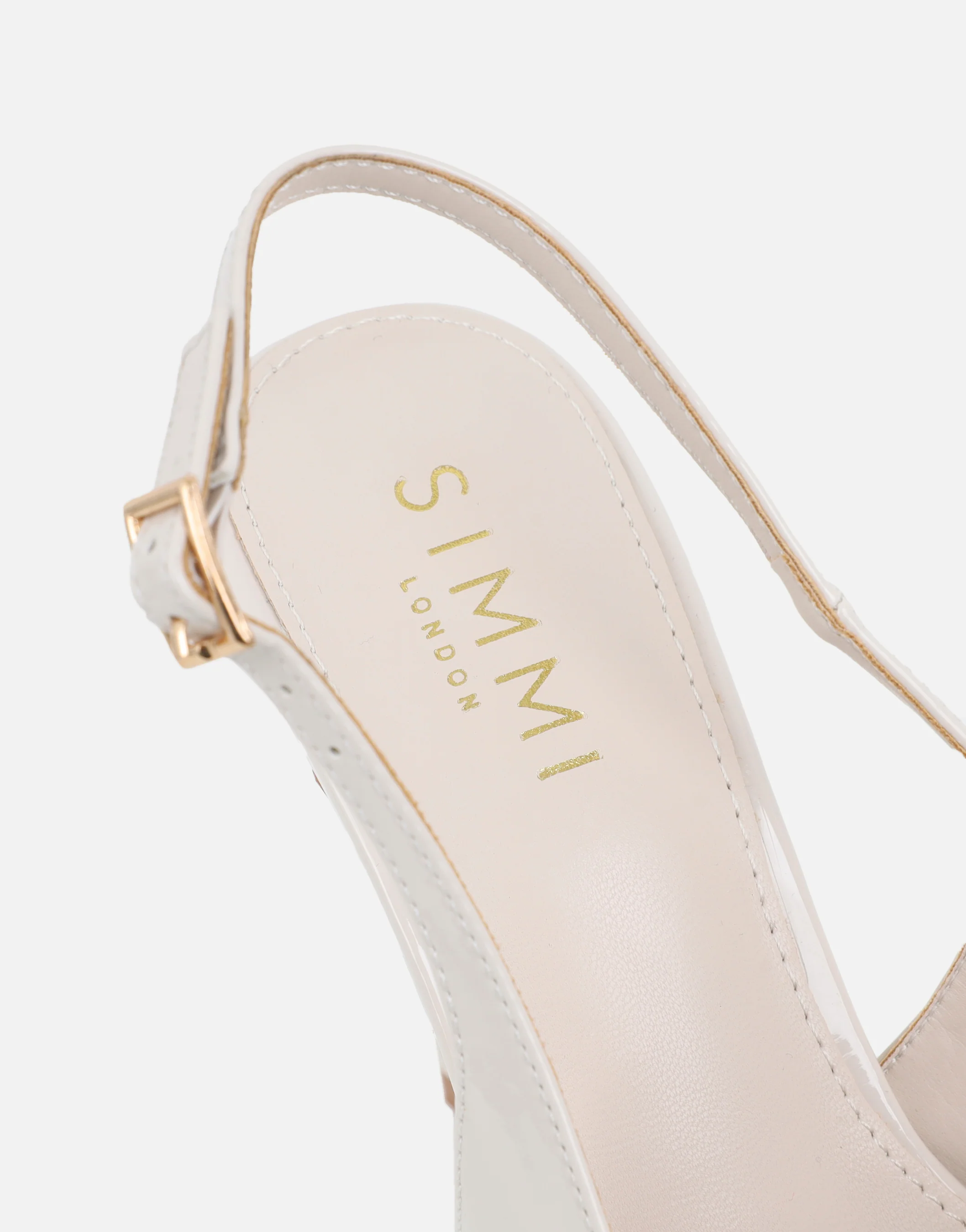 Sonya Stone Patent Sling Back Court Shoes - Image 3