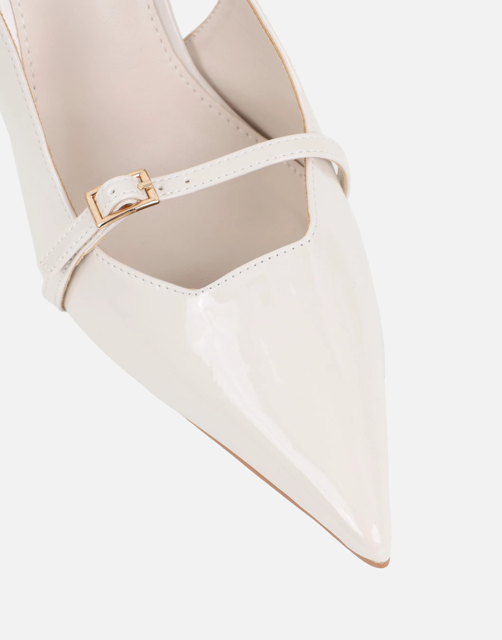 Sonya Stone Patent Sling Back Court Shoes - Image 4