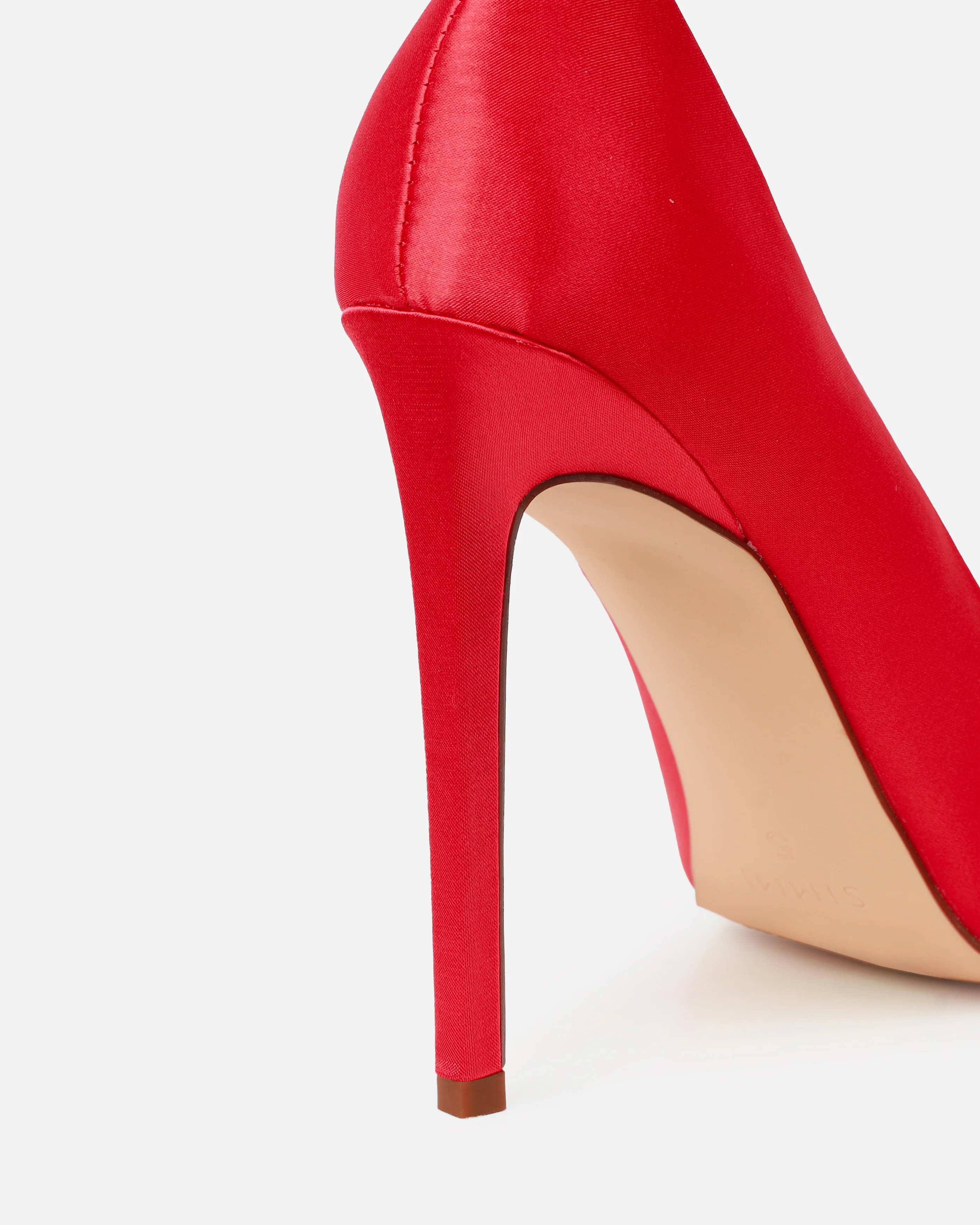 Sparks Red Satin Diamante Court Shoes - Image 3