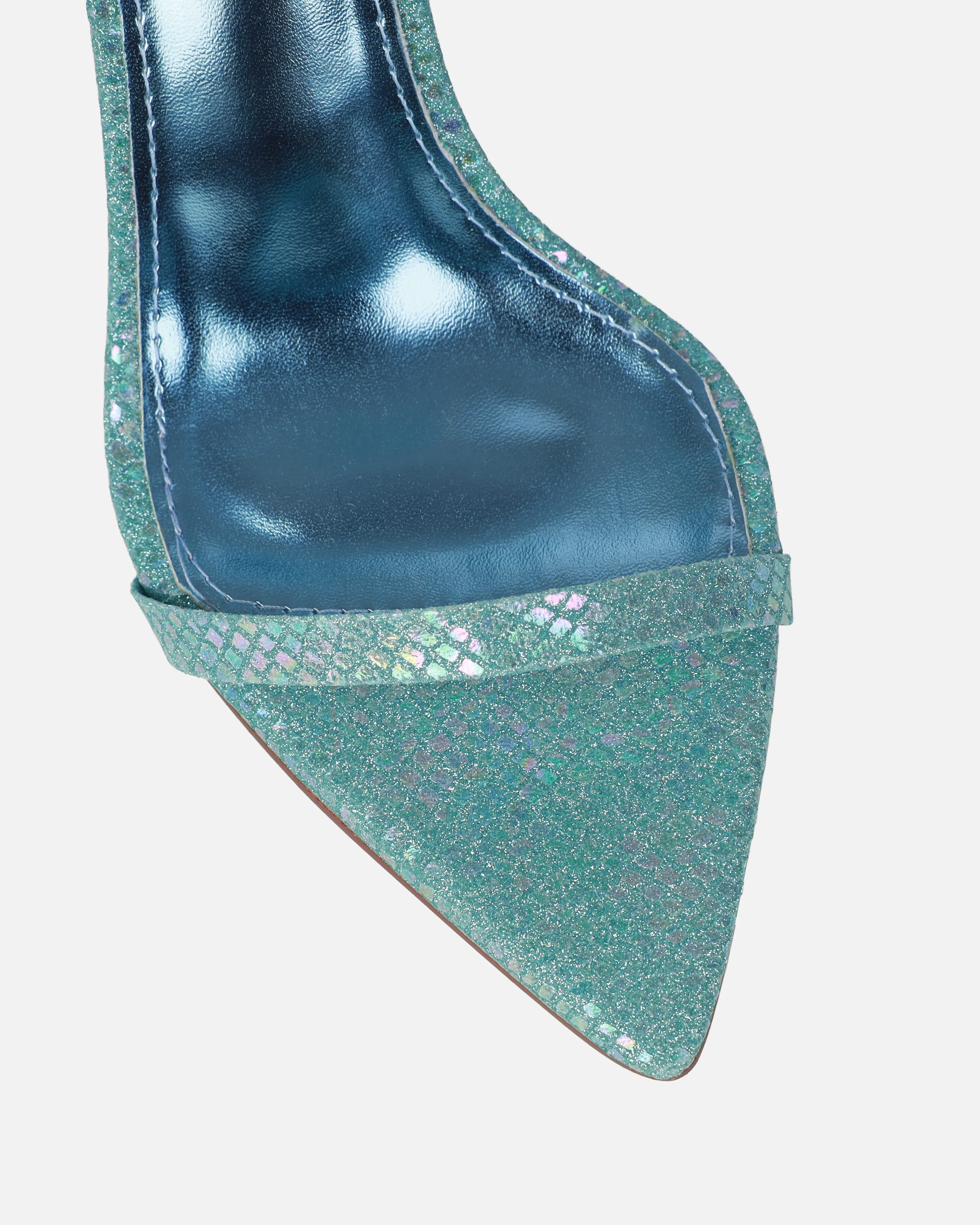 Spirit Blue Glitter Evil Eye Anklet Stiletto Heels - Image 4