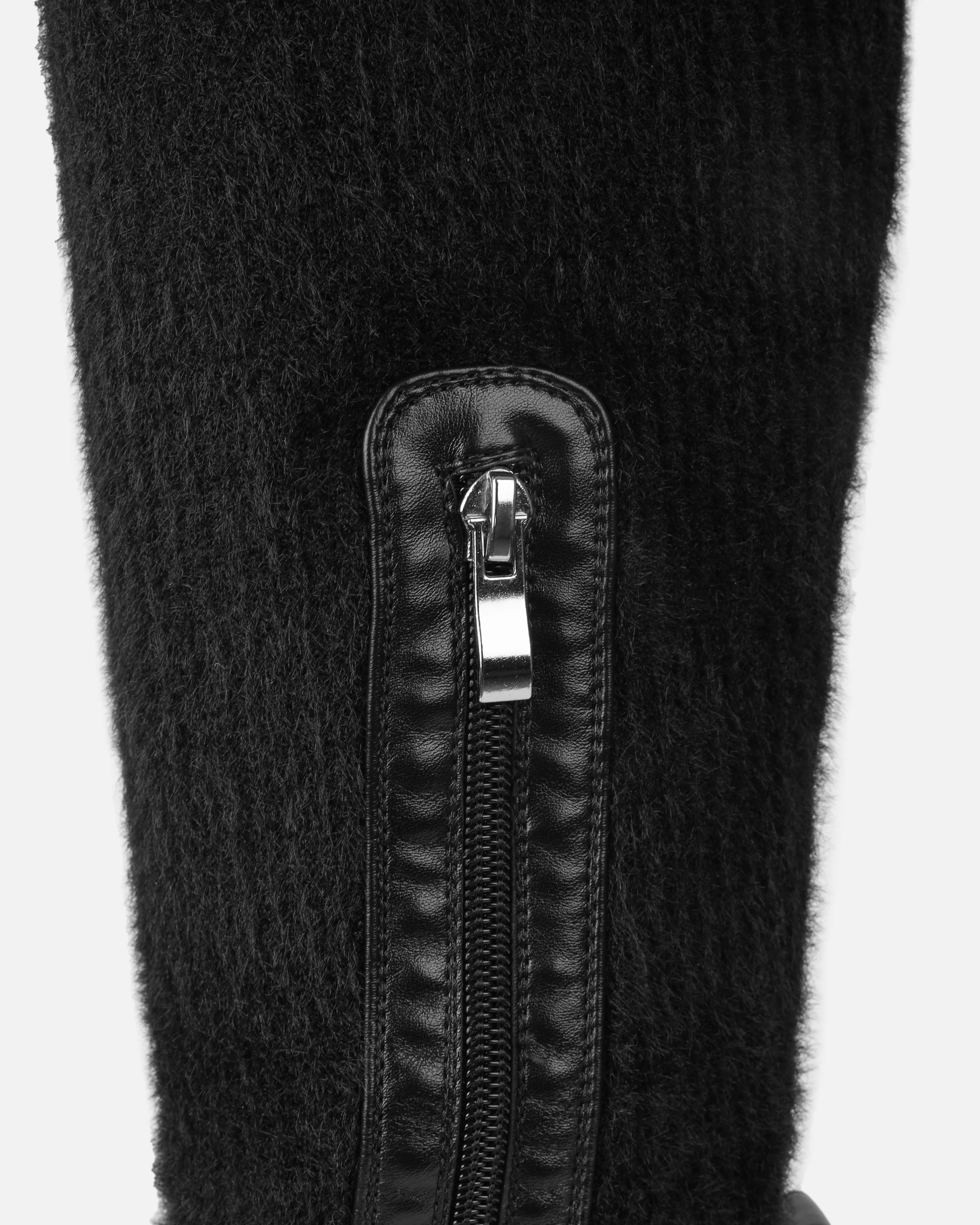 Stallone Black Over The Knee Fluffy Sock Boots - Image 3