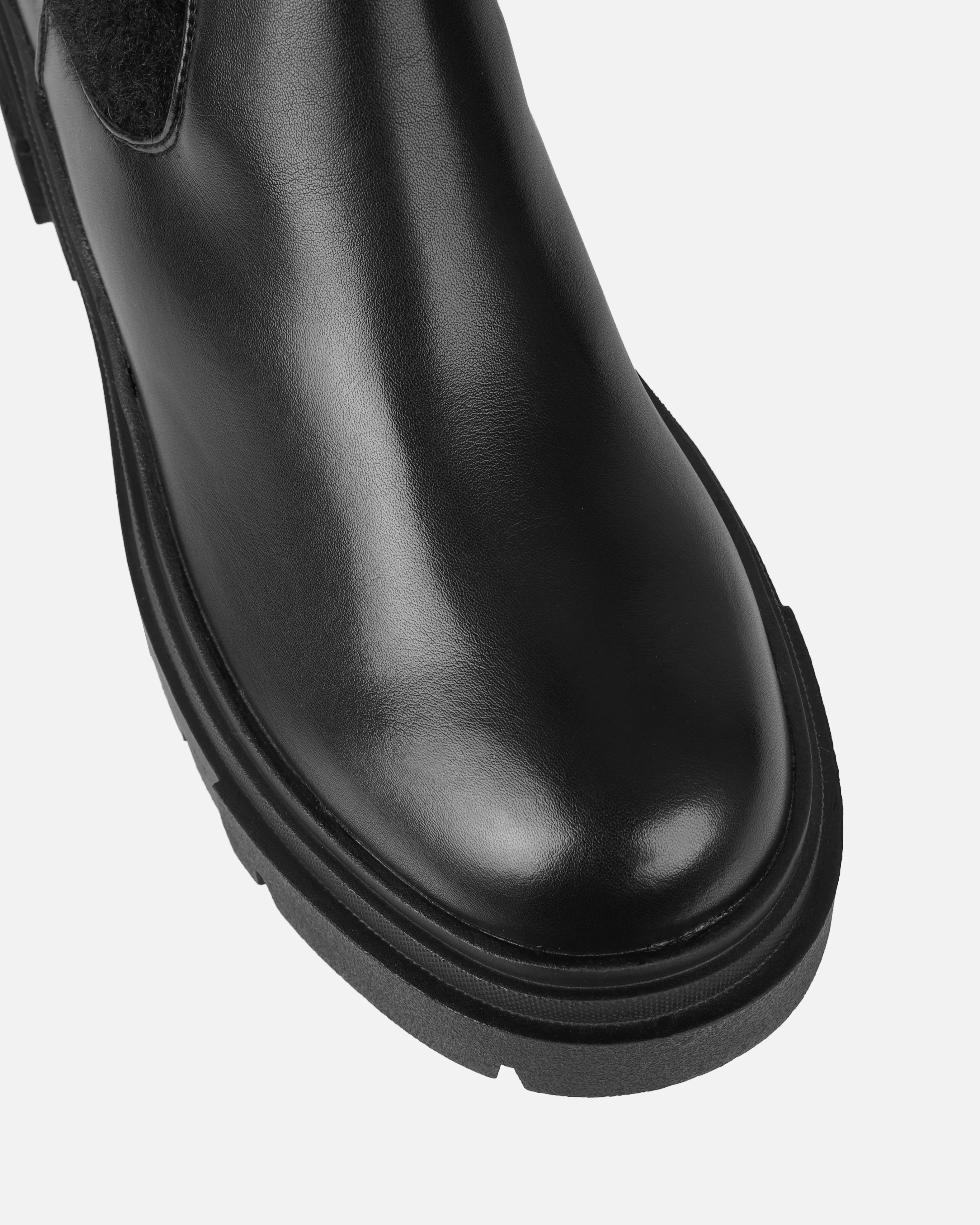 Stallone Black Over The Knee Fluffy Sock Boots - Image 4