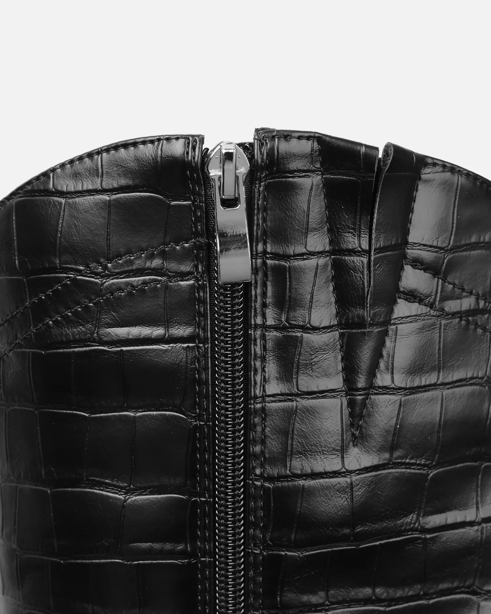 Stapleton Black Croc Effect Western Boots - Image 3