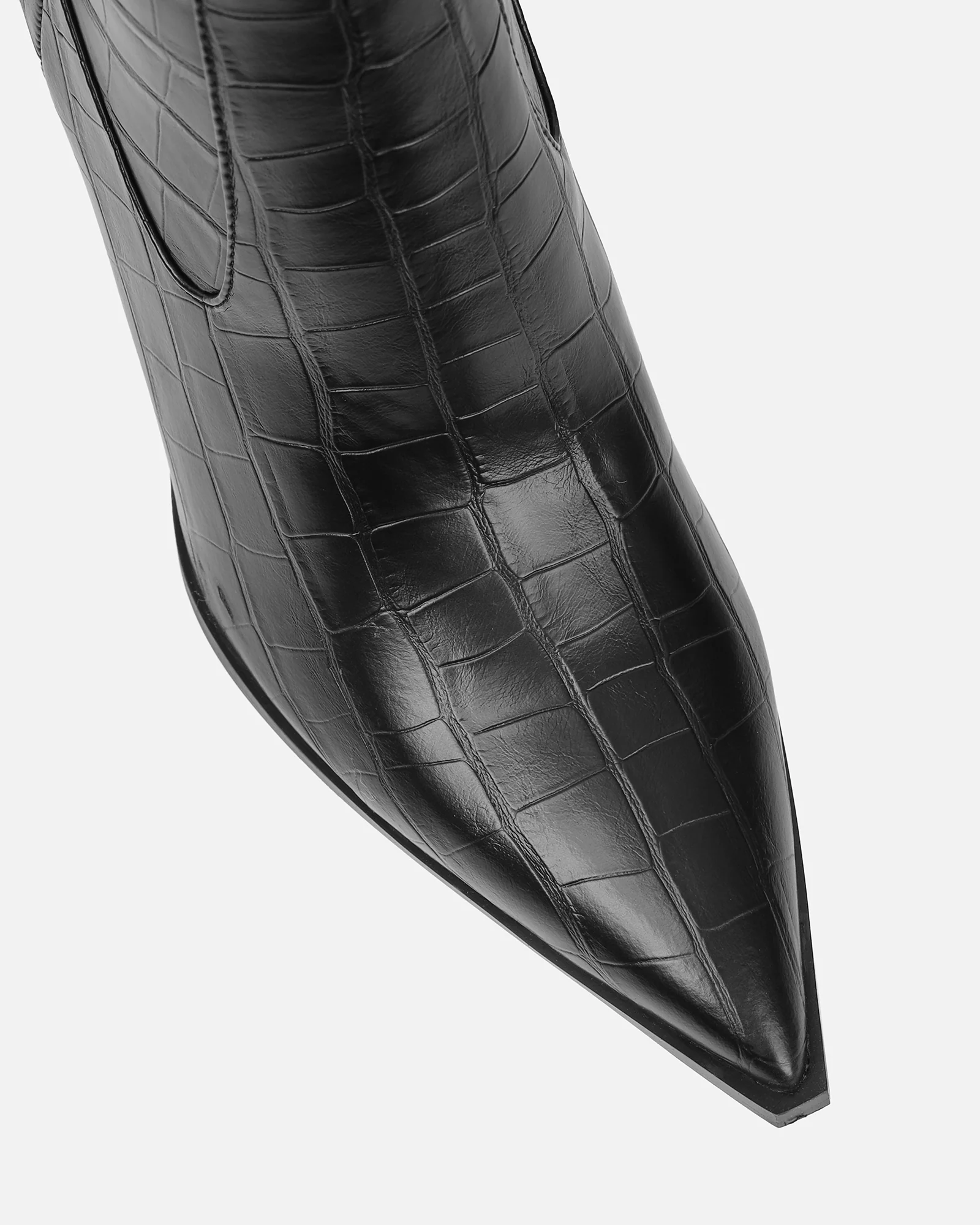 Stapleton Black Croc Effect Western Boots - Image 4