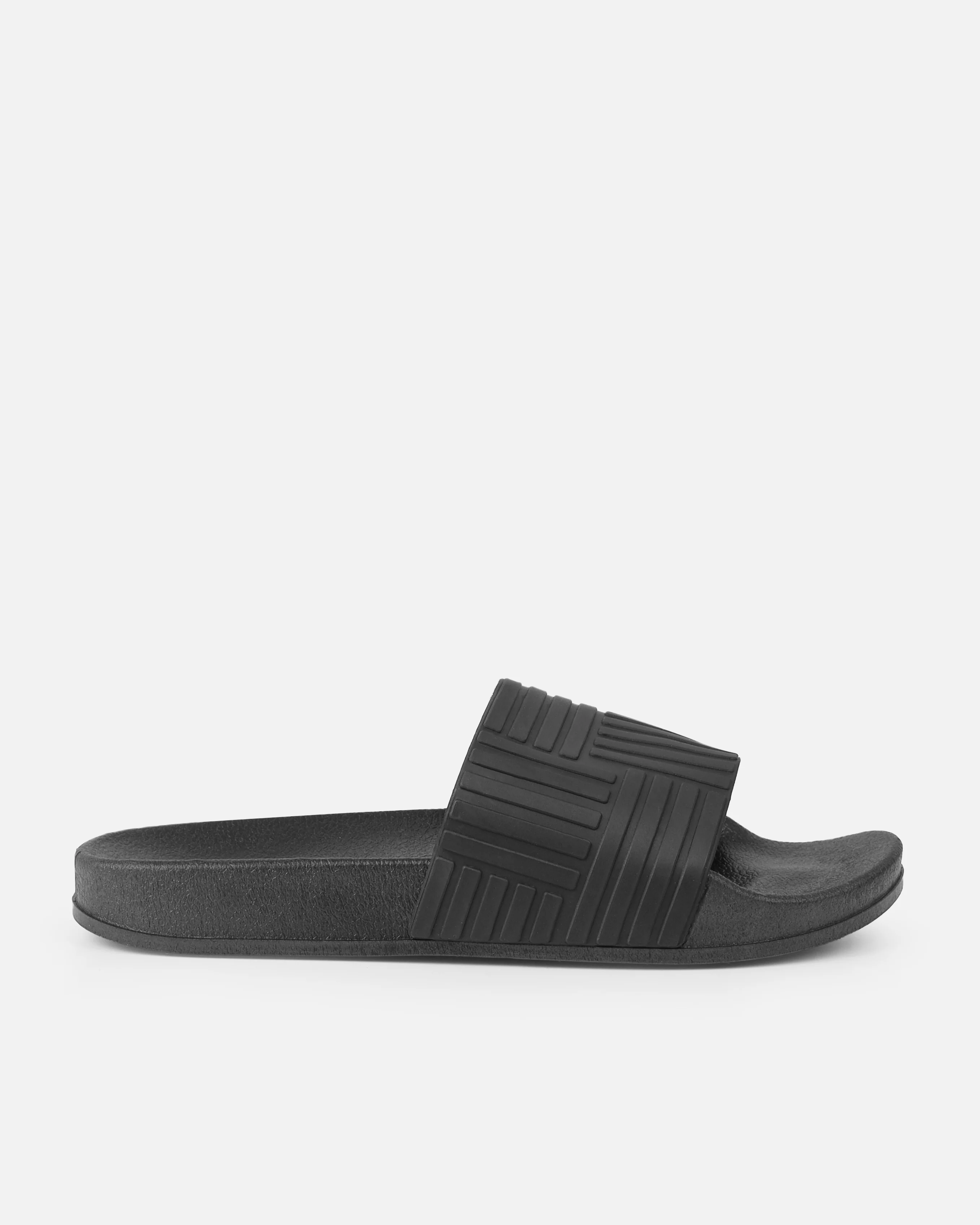 Sunnie Black Pattern Flat Slides - Image 2