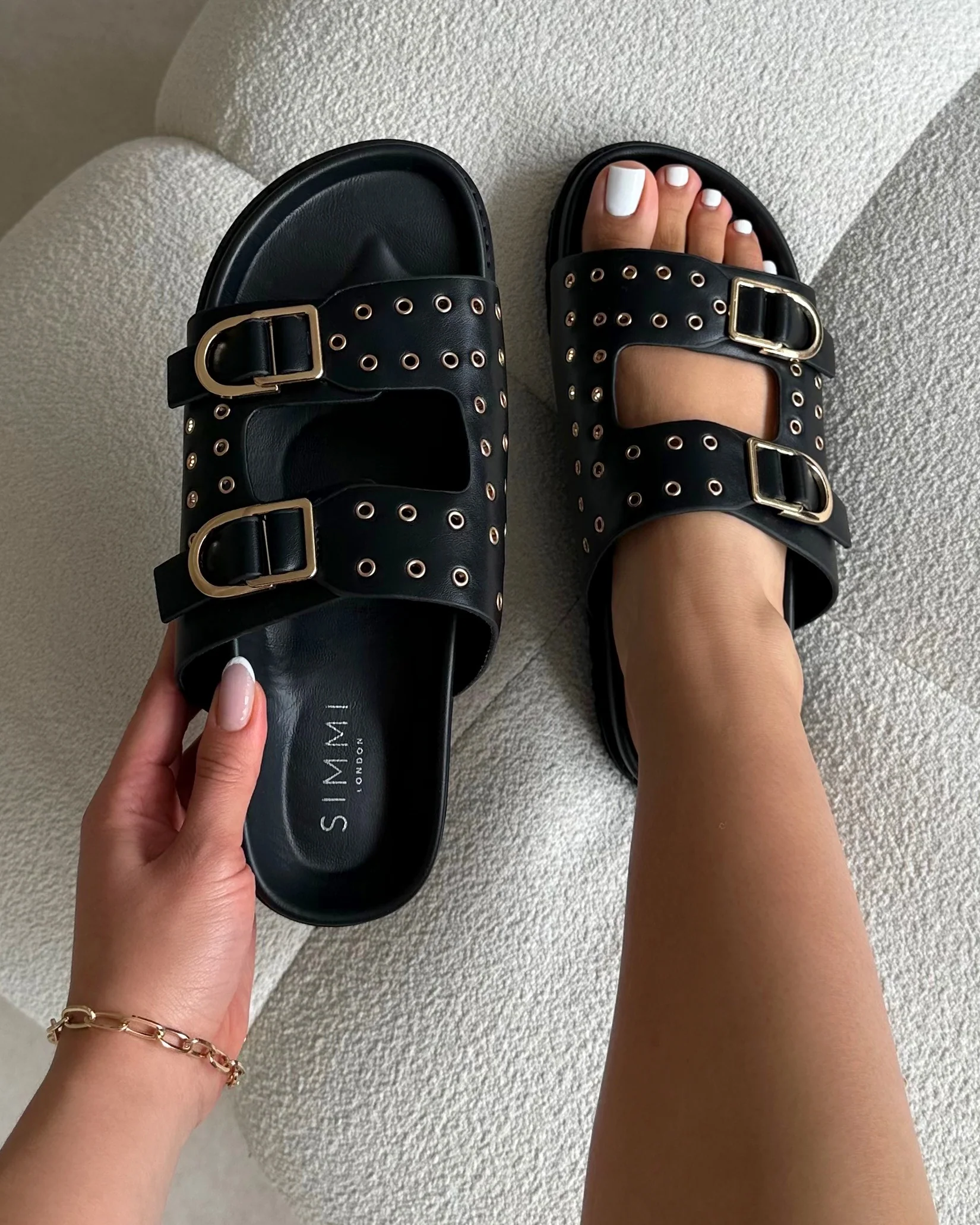 Tabi Black Slider Sandals