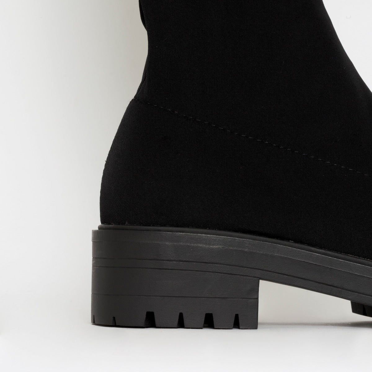 Tamia Black Lycra Flat Over the Knee Boots - Image 2