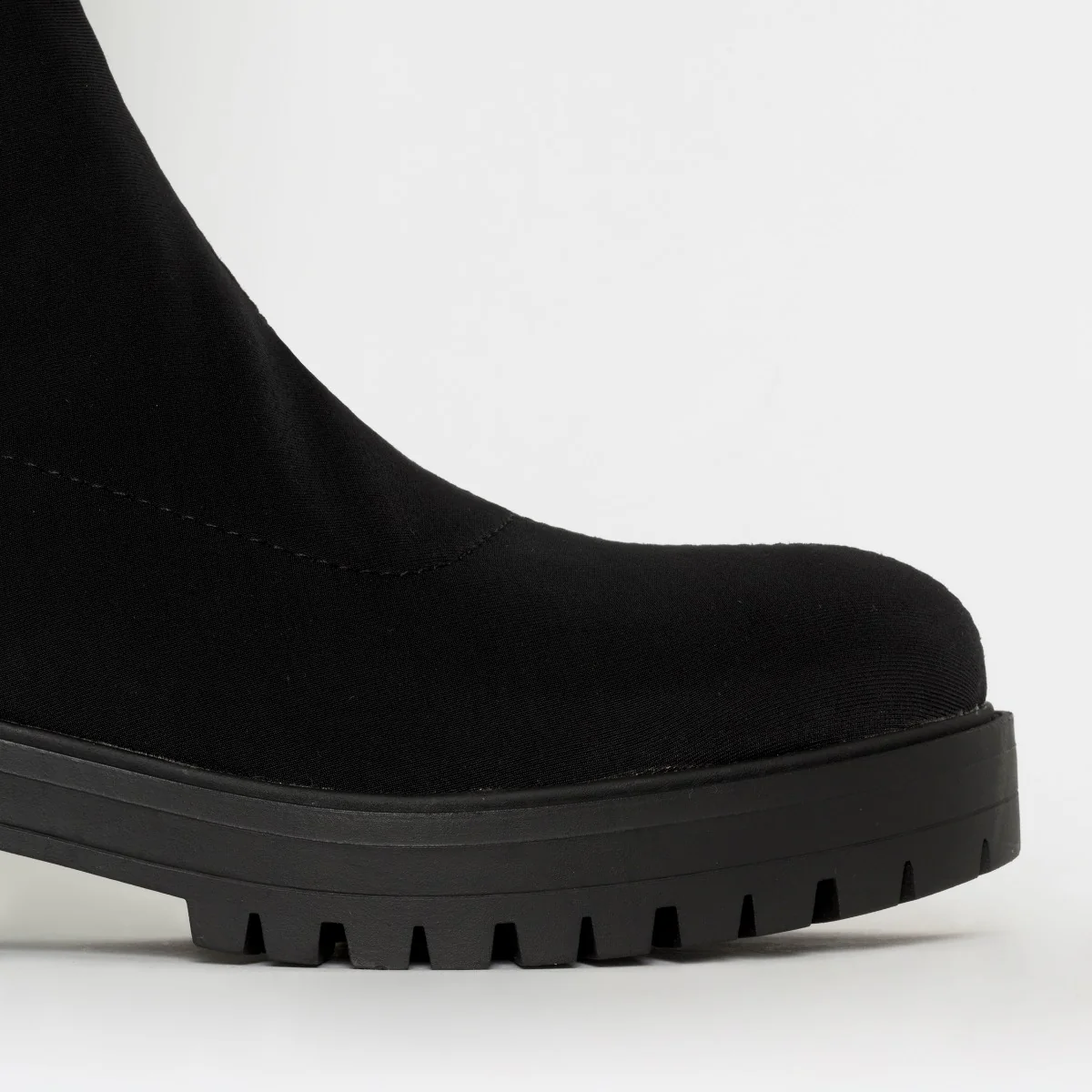 Tamia Black Lycra Flat Over the Knee Boots - Image 3