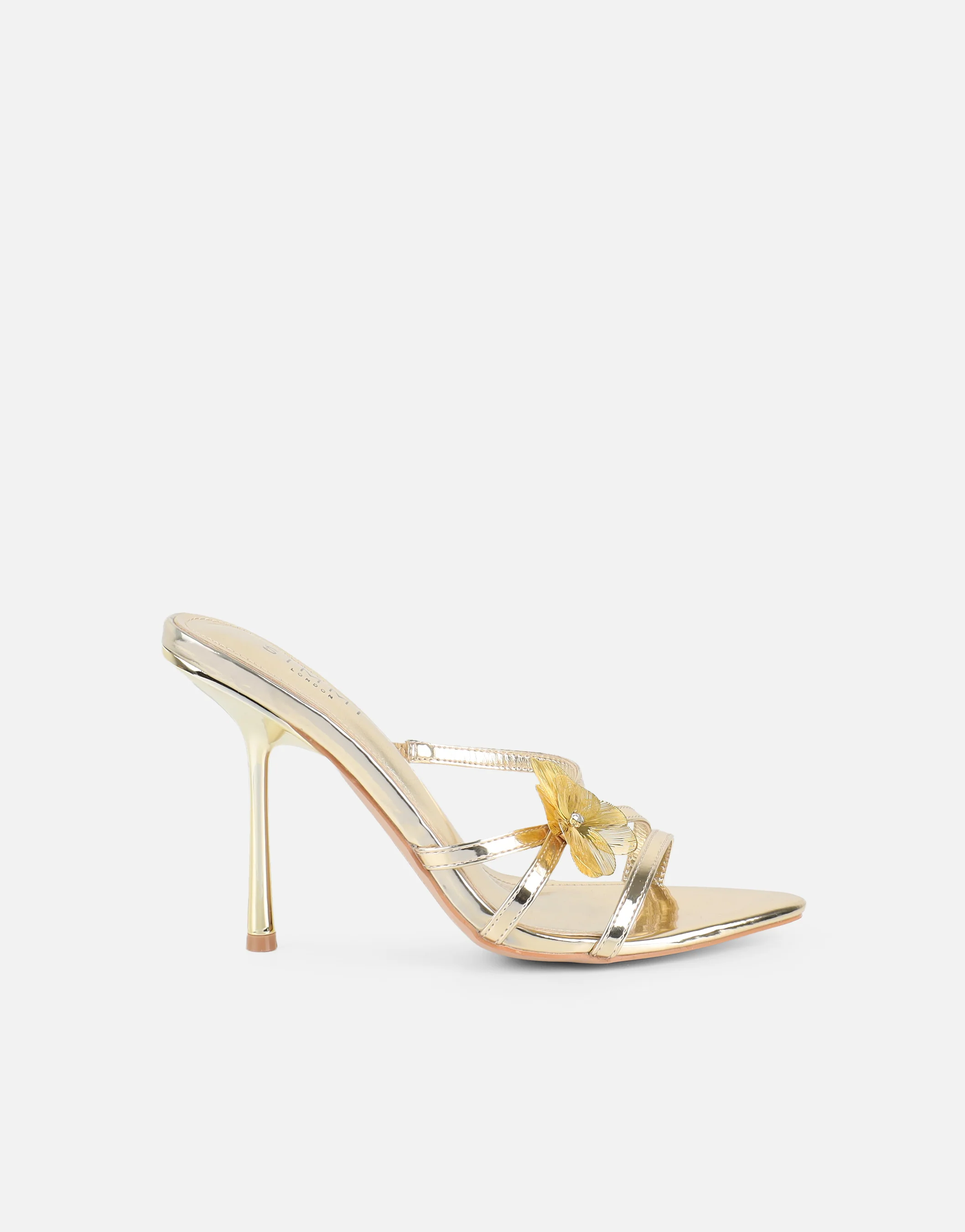 Tandy Gold Mirror Flower Detail Mules - Image 2